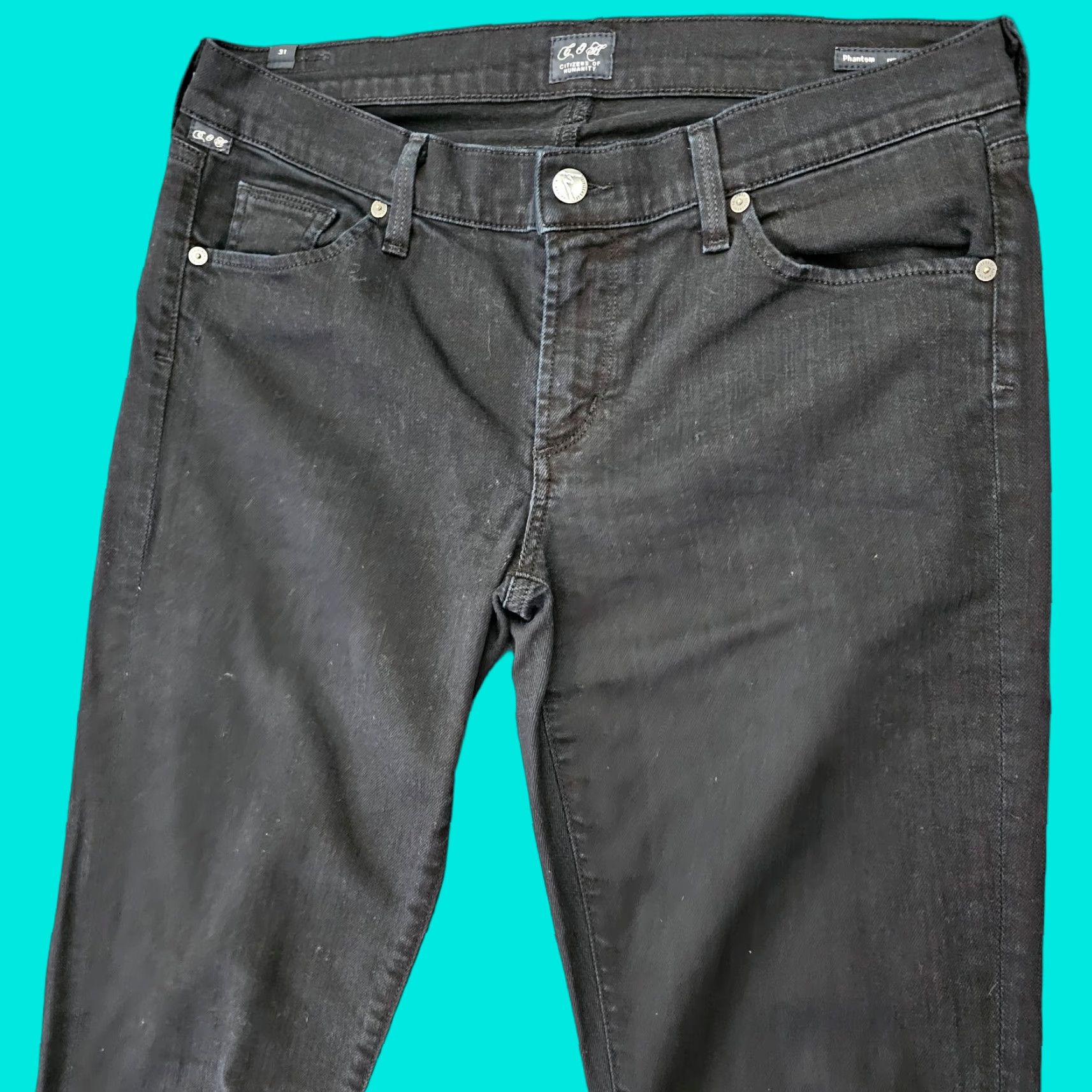 Citizens Of Humanity Citizen of Humanity Denim Black Phantom Cropped Skinny Jeans 27 Women Cropped Slim Denim 8.5-10.5 in Black Vintage No) Size 27" / US 4 / IT 40 - 1 Thumbnail
