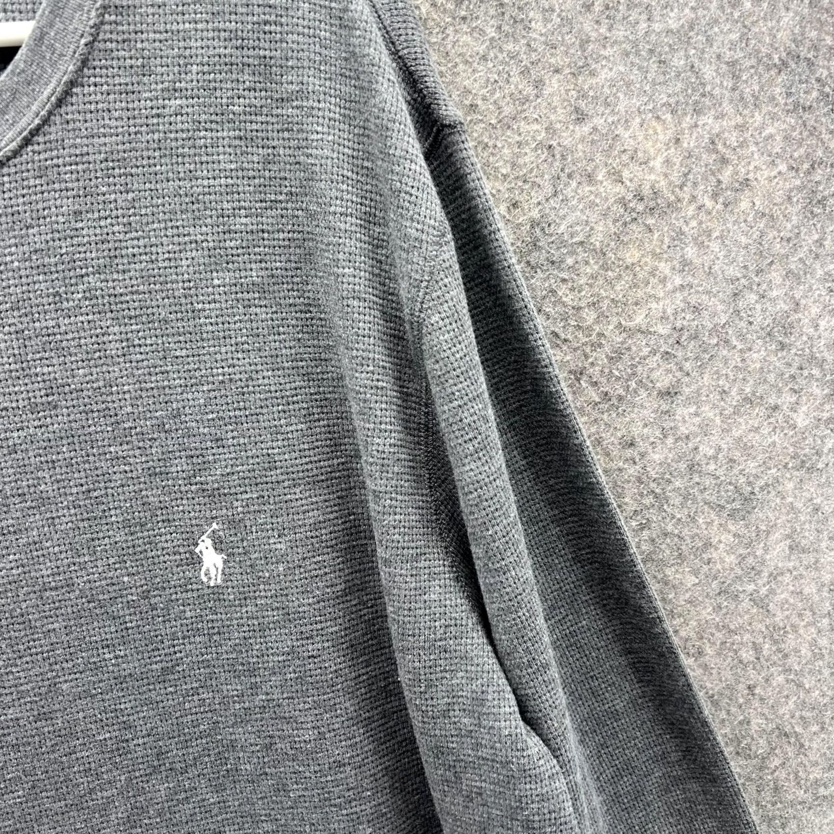 Polo Ralph Lauren Polo Ralph Lauren Pajama Shirt Men 2XL Gray Sleepwear Pullover Crewneck Waffle Long Sleeve Cotton Fleece Logo Casual Modern Cents Size US XXL / EU 58 / 5 - 4 Thumbnail