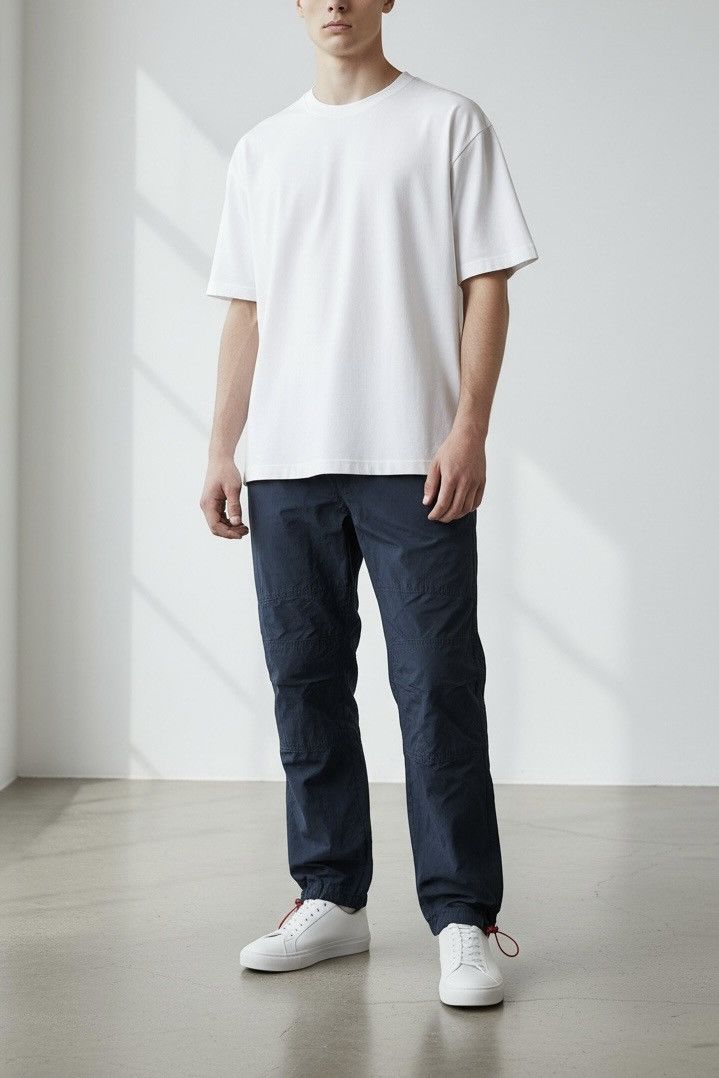 Structure Structure Navy blue vintage 90s nylon cargo pants Size US 36 / EU 52 - 1 Thumbnail