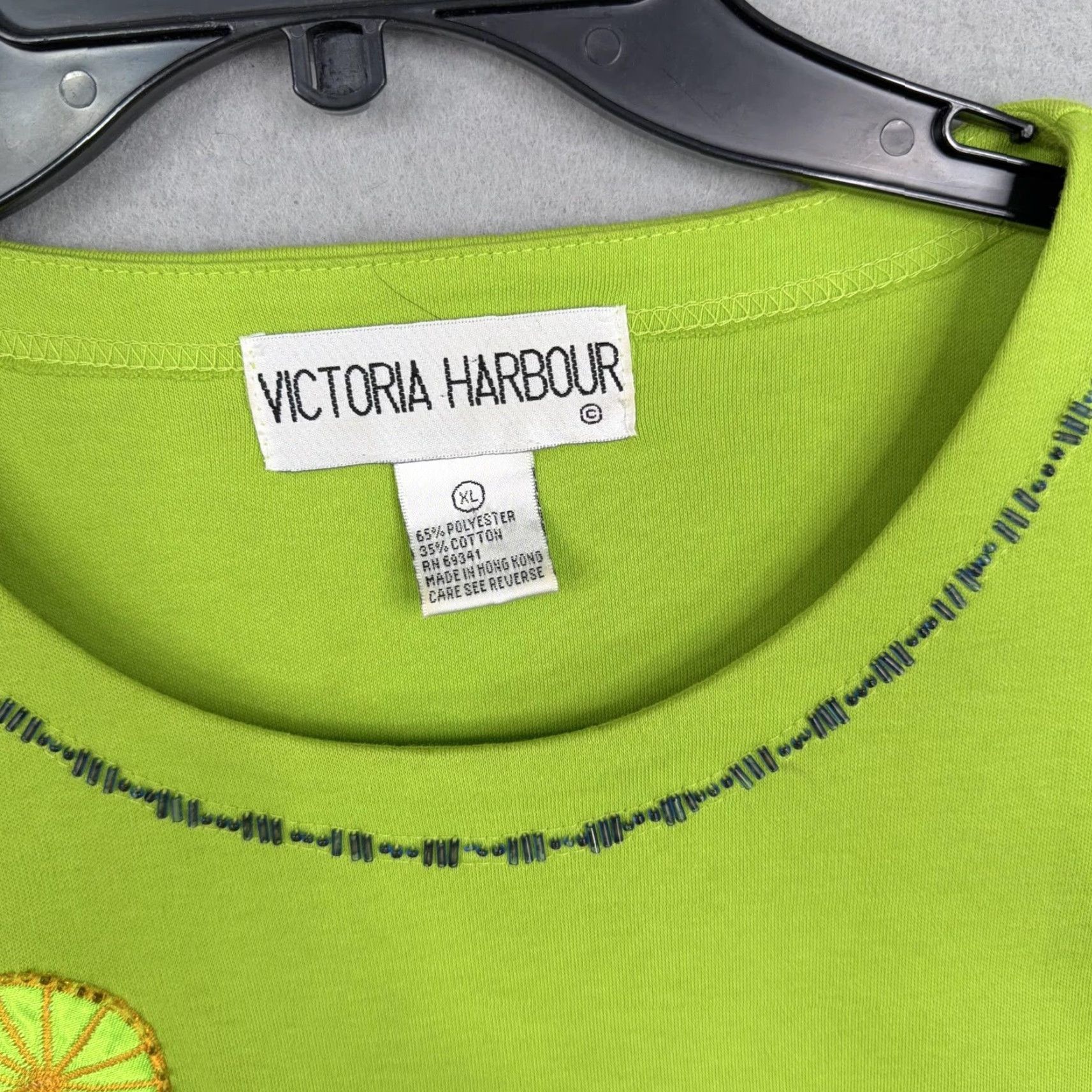 Vintage VINTAGE Victoria Harbour Shirt Womens XL Green Cocktail Dice Beaded Top 90s Size XL / US 12-14 / IT 48-50 - 6 Thumbnail