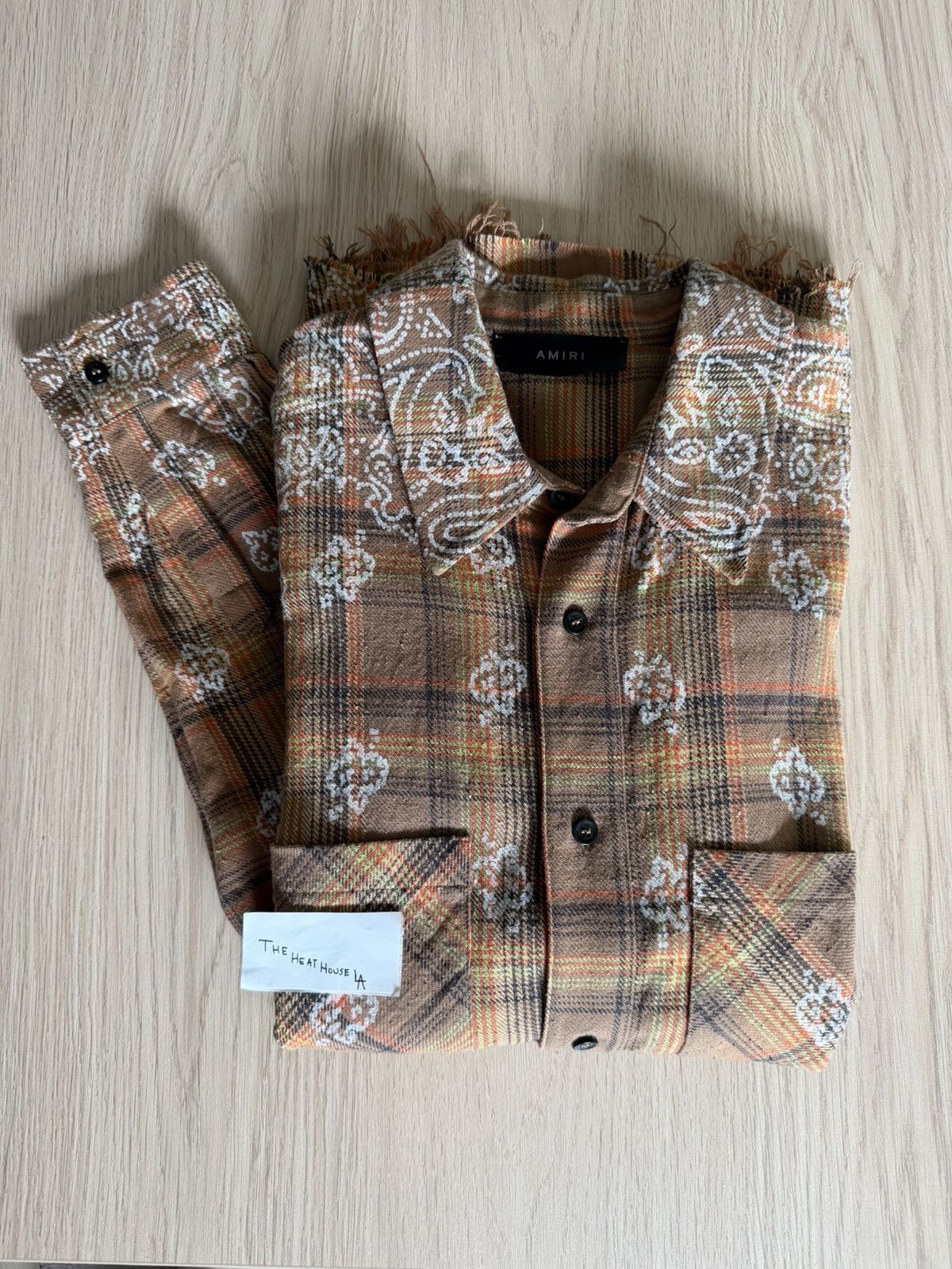 Amiri Amiri Brown Bleach Bandana Shirt Paisley Flannel Size US L / EU 52-54 / 3 - 3 Thumbnail