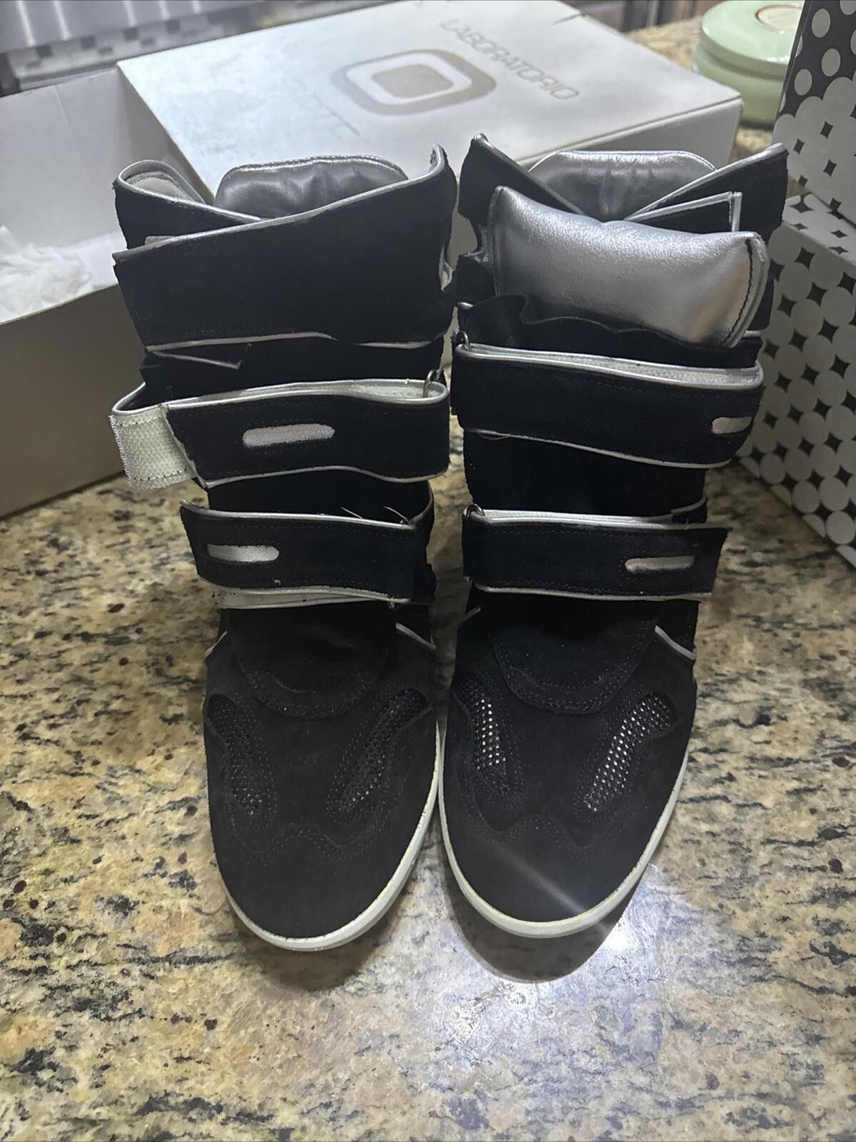 Other Monica Corte Wedge High Top Sneakers - W BLK Sz 40 Size US 9 / IT 39 - 6 Thumbnail
