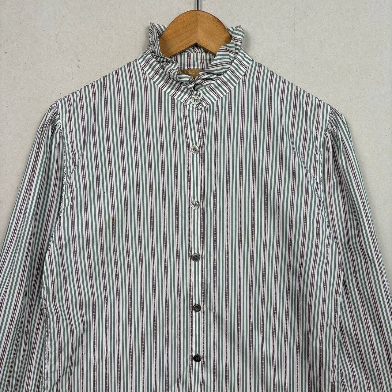 Christian Dior Monsieur Vintage Christian Dior Sports Striped Ruffle Blouse M 90s Size S / US 4 / IT 40 - 3 Thumbnail
