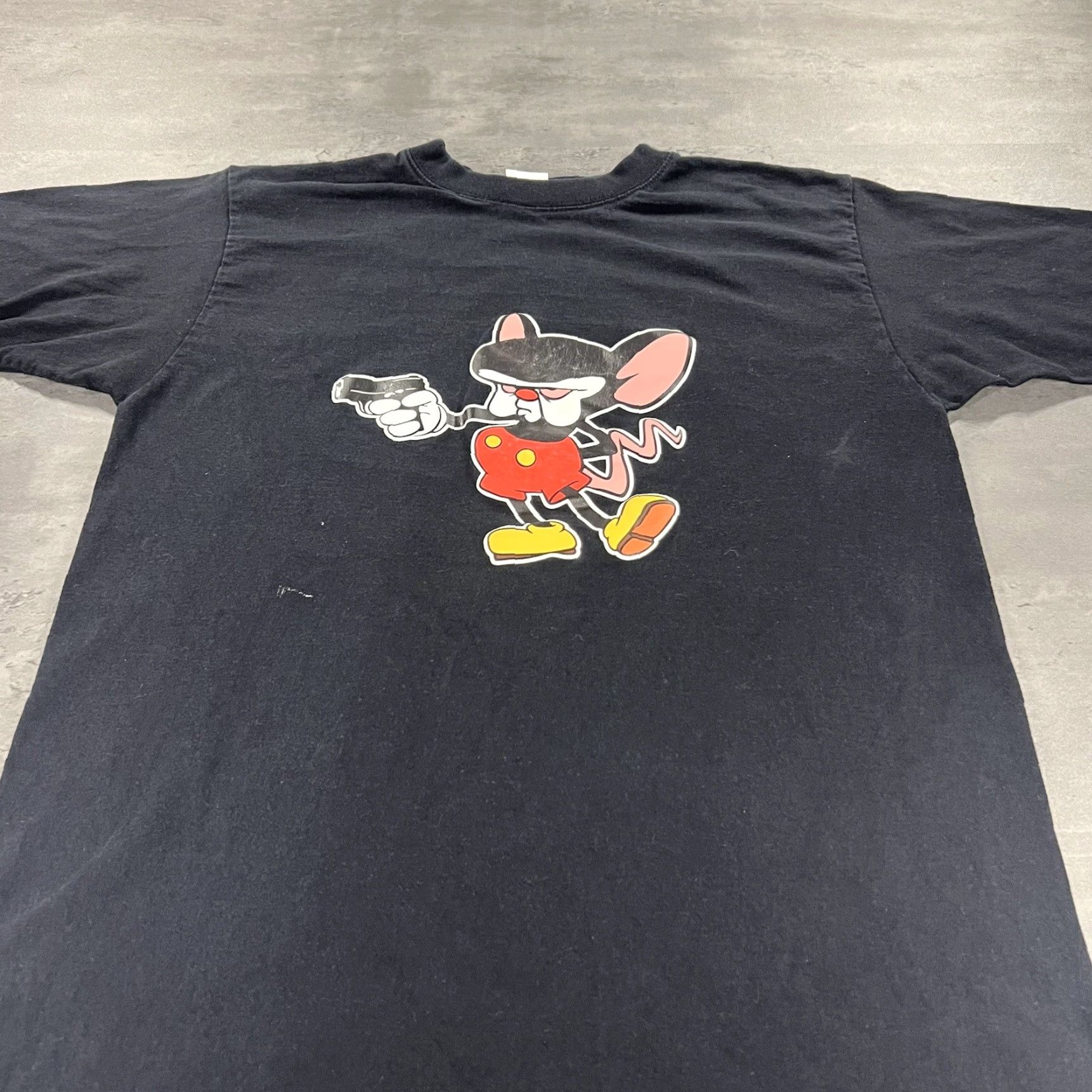 Vintage VINTAGE Pinky And The Brain Mickey Mouse Shirt Adult M Black Parody Spoof Gun Size US M / EU 48-50 / 2 - 3 Thumbnail