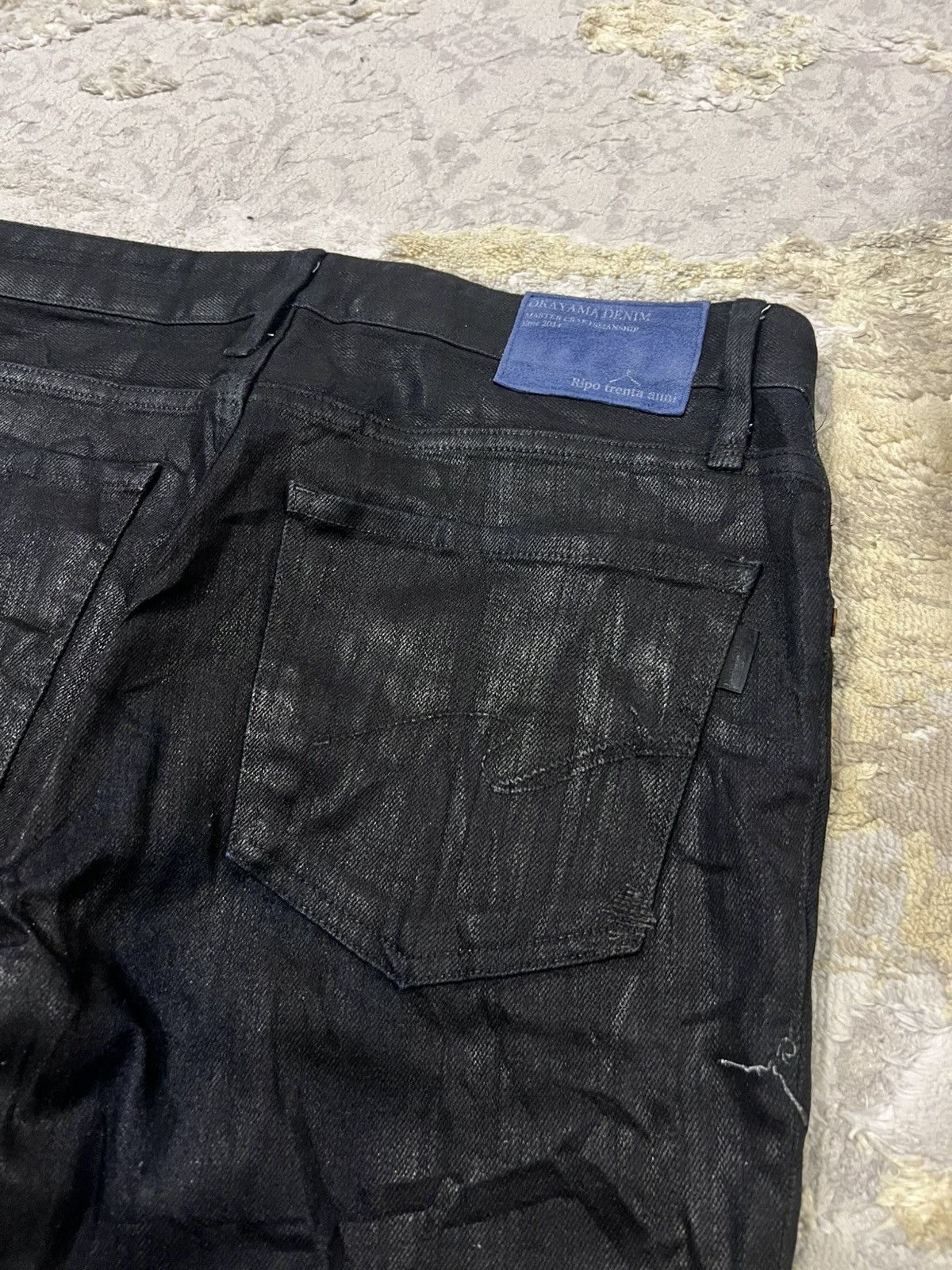 Oni Okayama Denim Dark Blue Indigo Waxed Dior Homme Denim Jeans Size US 32 / EU 48 - 4 Thumbnail