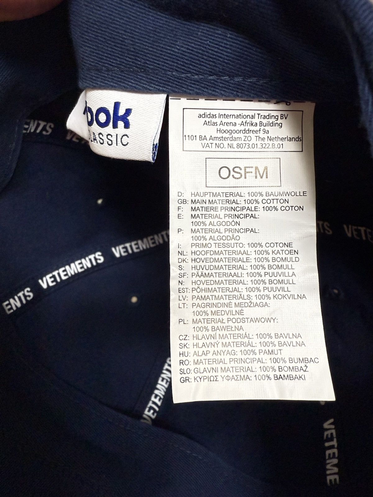 Vetements Vetements embroidered logo cap in navy Size ONE SIZE - 6 Thumbnail