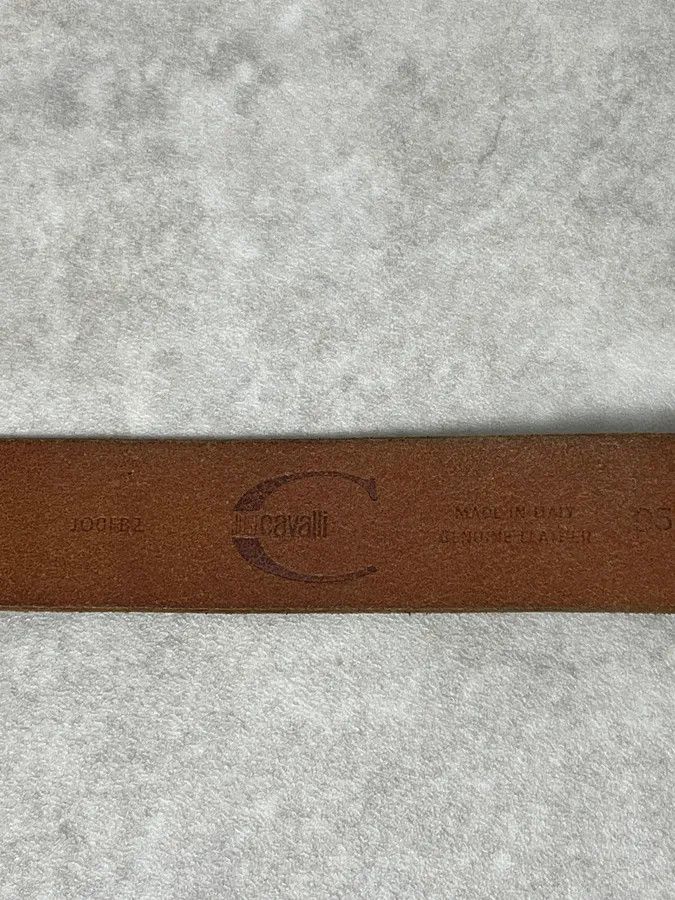 Roberto Cavalli 2000s Cavalli Cracked Yellow Leather Belt Size ONE SIZE - 9 Thumbnail