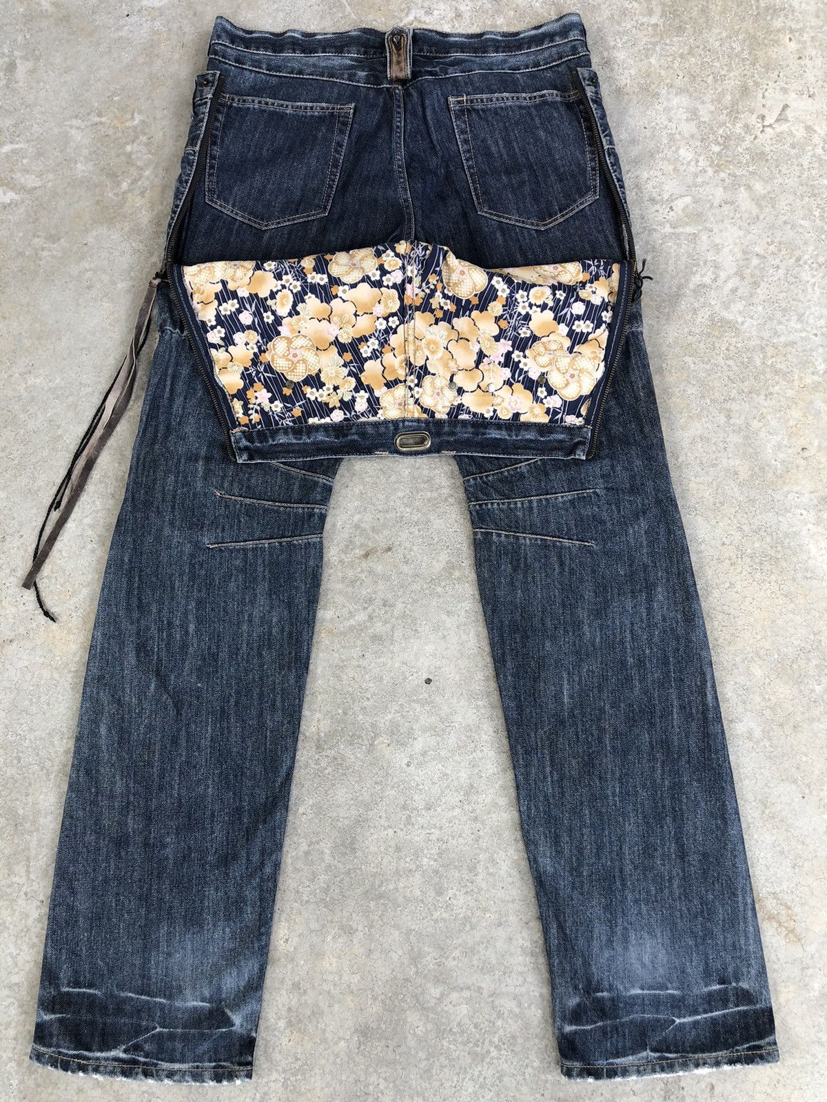 PPFM PPFM Double Waist Distressed Jeans Size US 33 - 1 Thumbnail