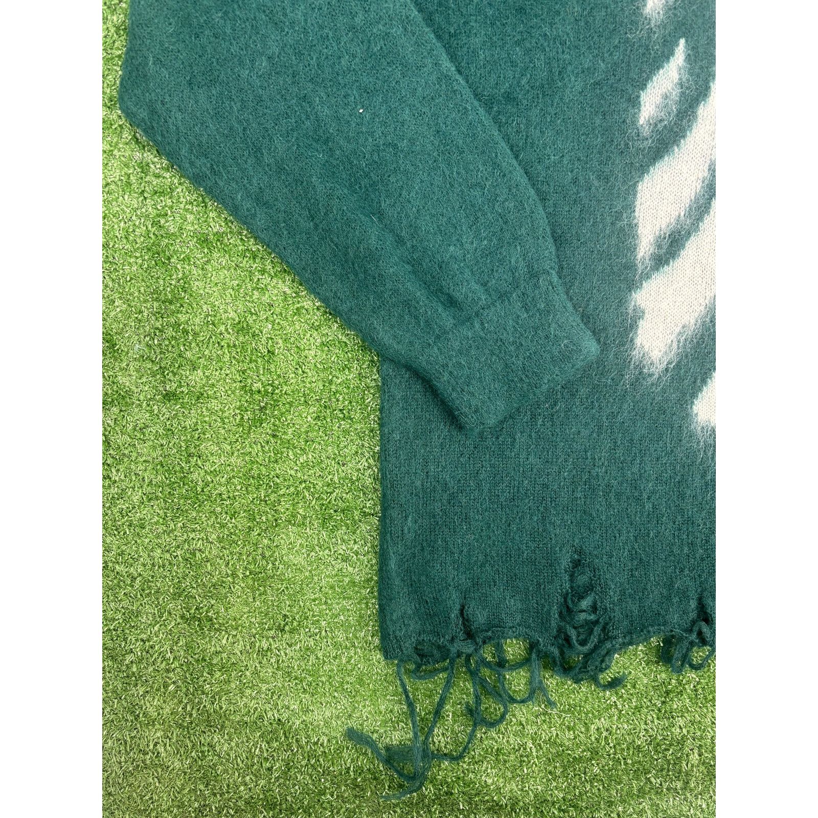 Bape BAPE Black Japan Green Mohair Distressed Sweater Size Medium Size US M / EU 48-50 / 2 - 3 Thumbnail
