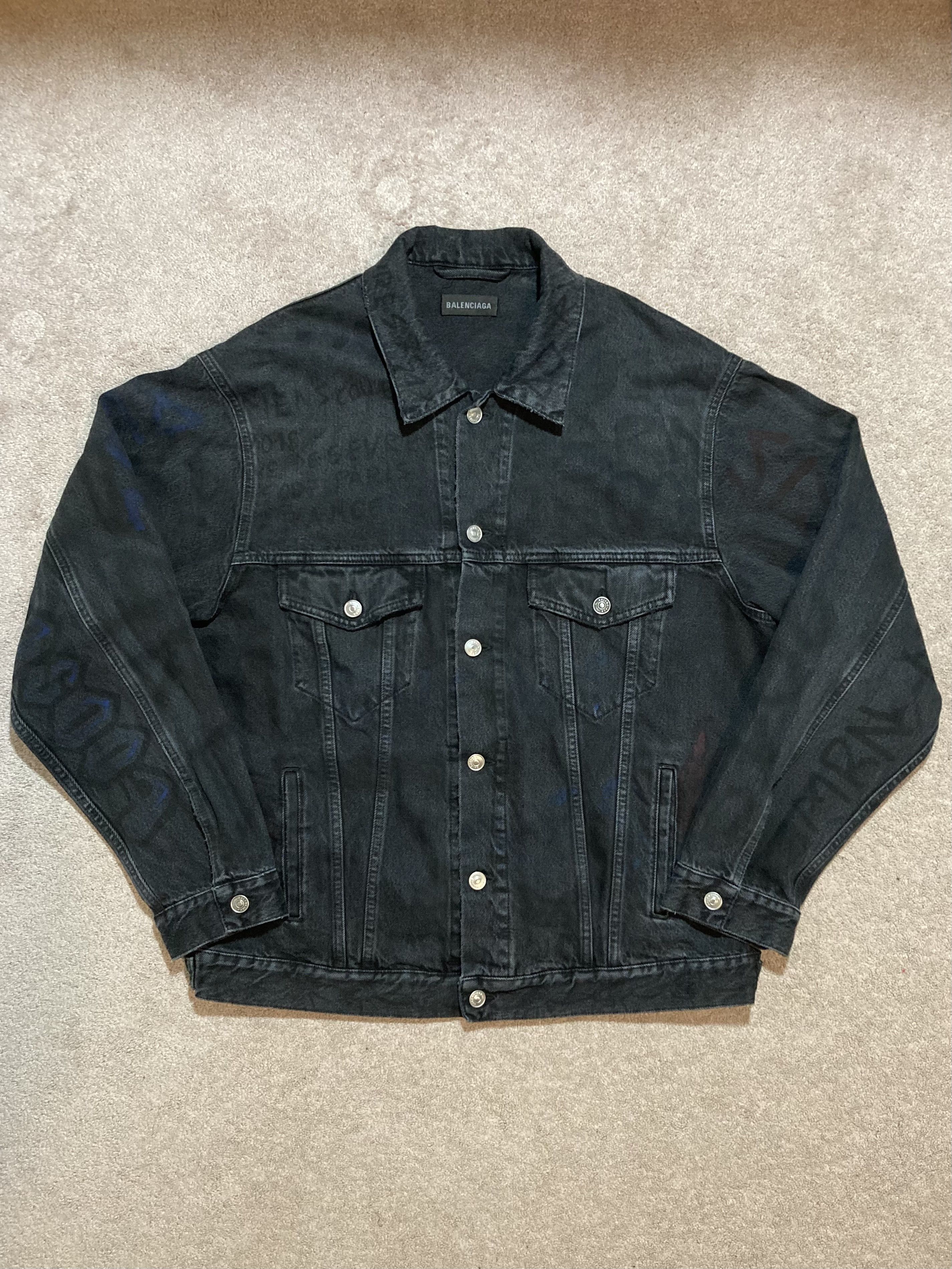 Balenciaga 2018 Graffiti Denim Jacket | Grailed Balenciaga 2018 Graffiti Denim Jacket | Grailed