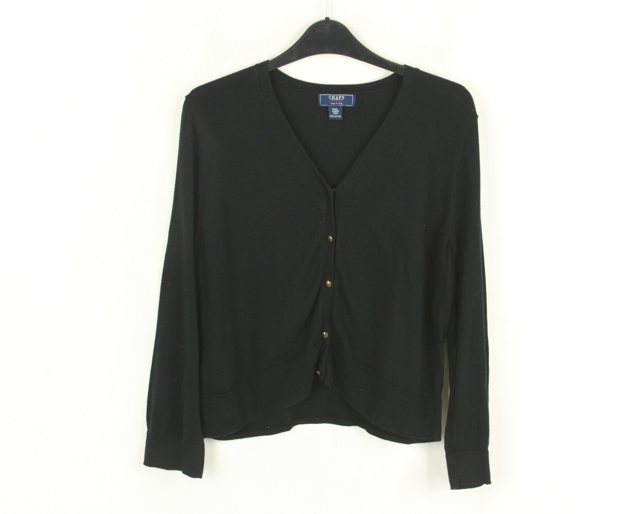 Chaps Women's XL Petite Knit Cardigan Sweater Cotton Jumper V Neck Size XL / US 12-14 / IT 48-50 - 1 Thumbnail