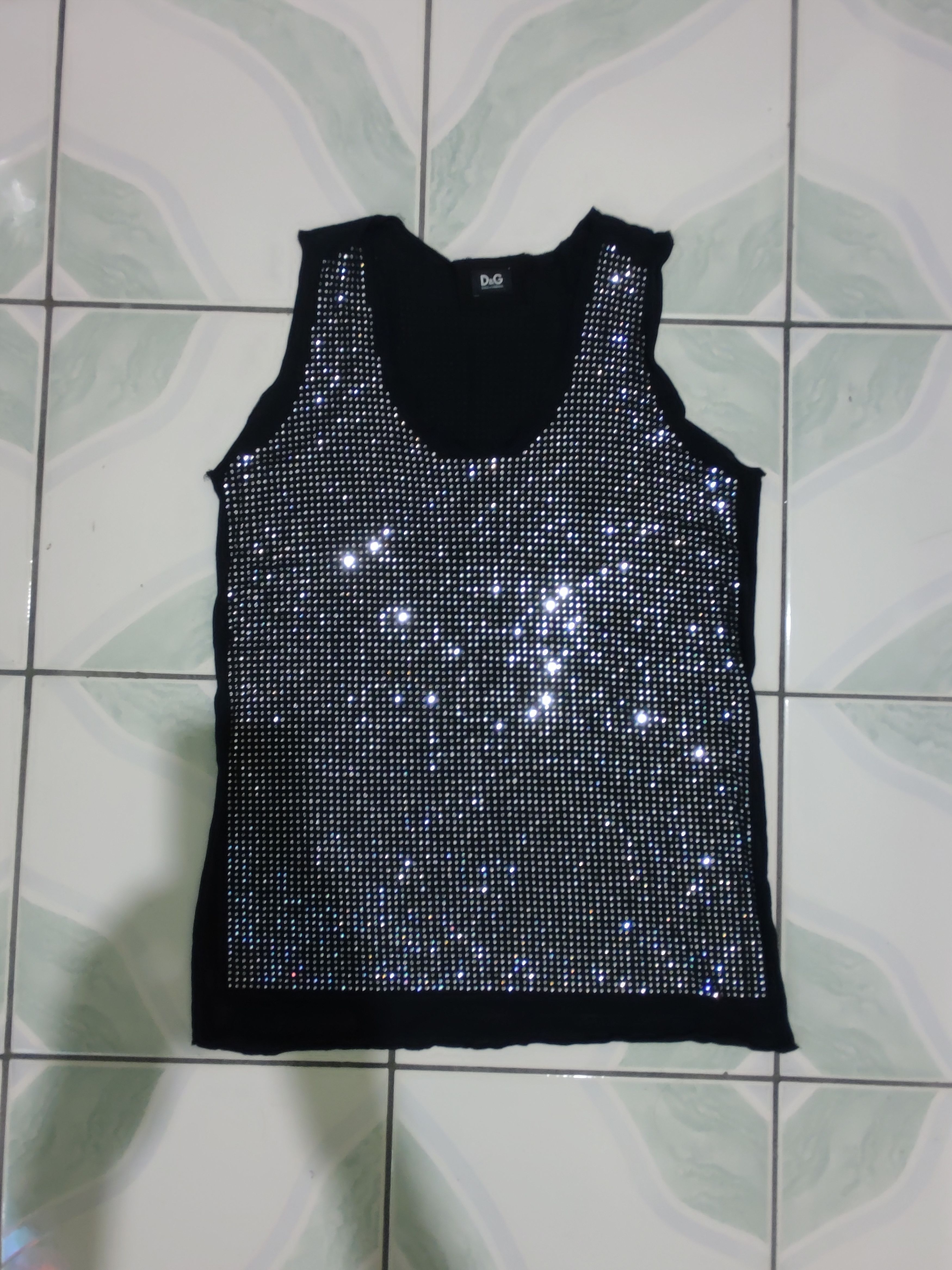 Dolce & Gabbana D&G rhinestone tank top Size S / US 4 / IT 40 - 1 Thumbnail