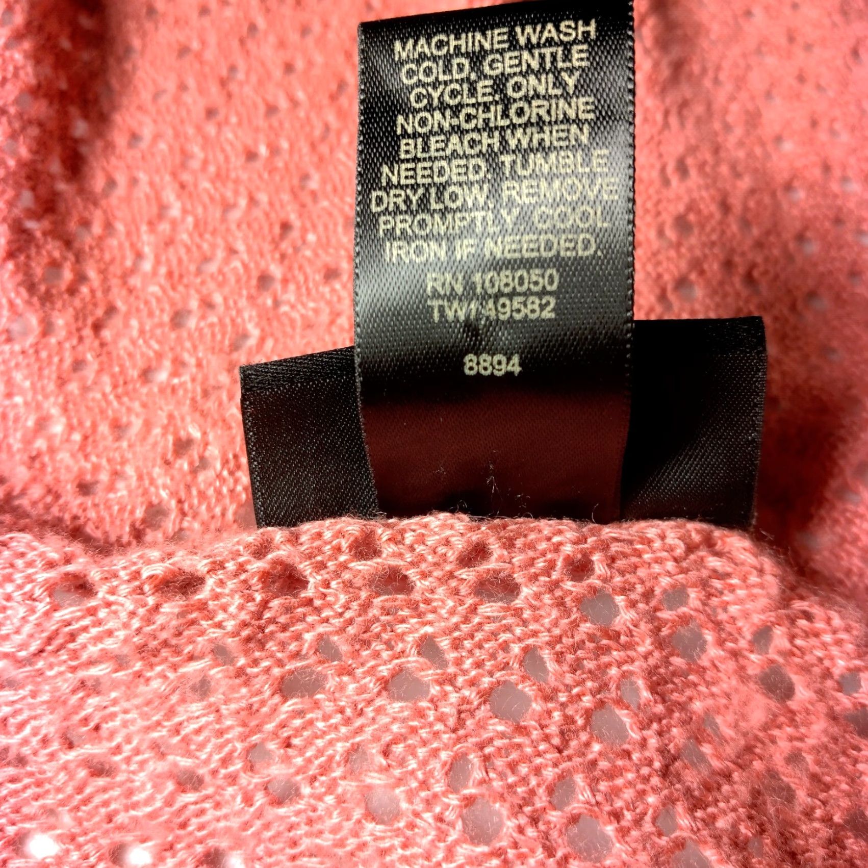 Vintage VINTAGE Lane Bryant Women's Sweater Shirt Plus Size 22/24 Hooded Open-Knit Short Sleeve Pink Pullover Casual Fall Winter Spring Summer Size 3XL / US 20-22 - 7 Thumbnail