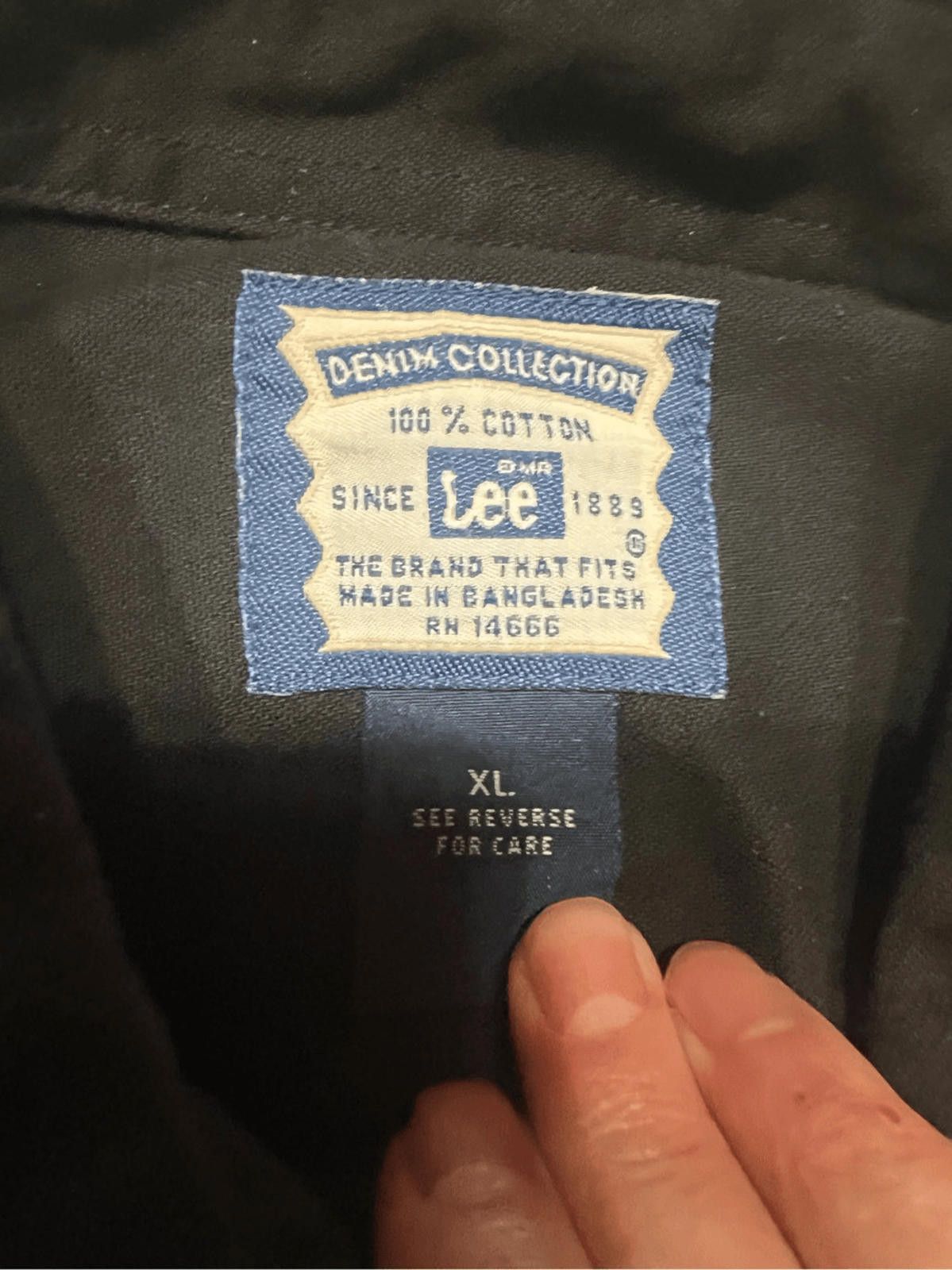 Lee Lee Mens Denim Button down shirt Black Sz XL NWT Size US XL / EU 56 / 4 - 3 Thumbnail