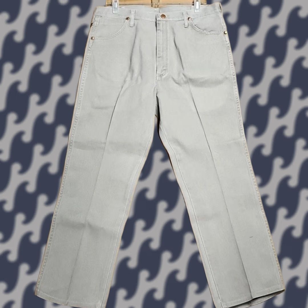 Wrangler VINTAGE Wrangler 936R Cowboy Cut Jeans 36x38 USA Made Light Wash Western Jeans Mens Regular 36x38 Beige/Tan Cotton Denim Straight Baggy? Size US 36 / EU 52 - 1 Thumbnail