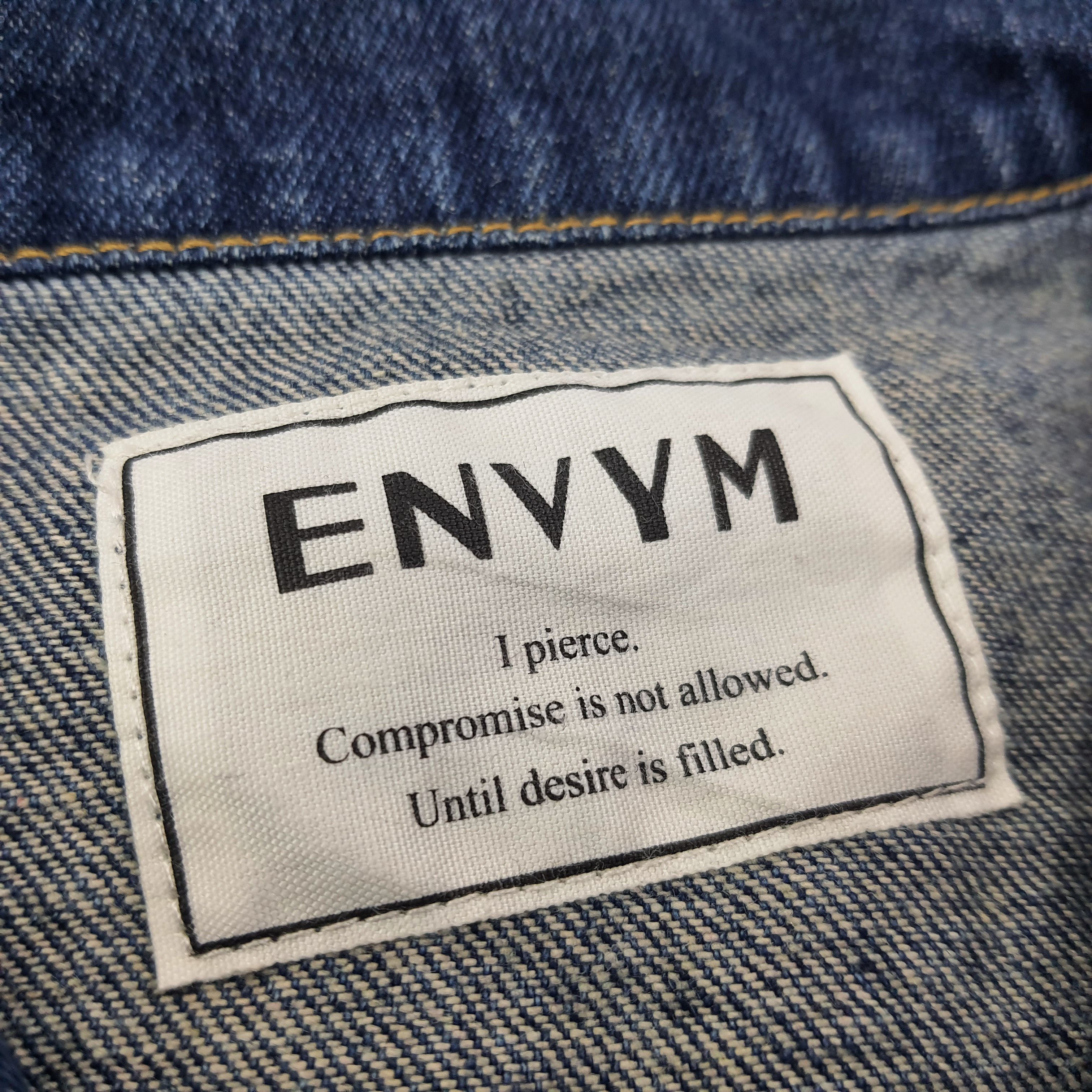 For All To Envy ENVYM Ripped Denim Cropped Sleeve Raw Hem Jacket C266N20 Size US L / EU 52-54 / 3 - 5 Thumbnail
