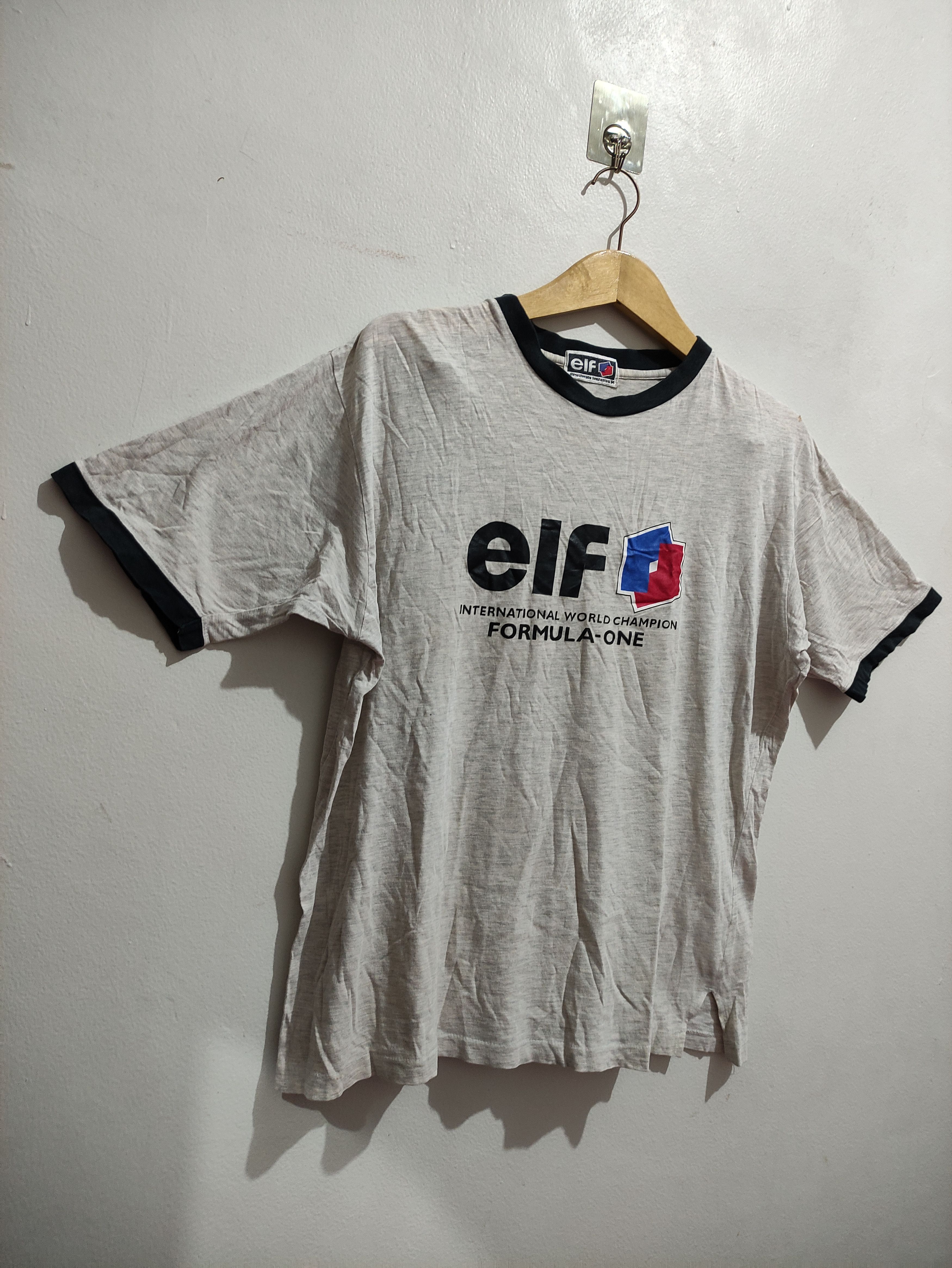 Formula 1 Vintage ELF Lubricant Formula one Ringer T-shirt Size US M / EU 48-50 / 2 - 6 Thumbnail