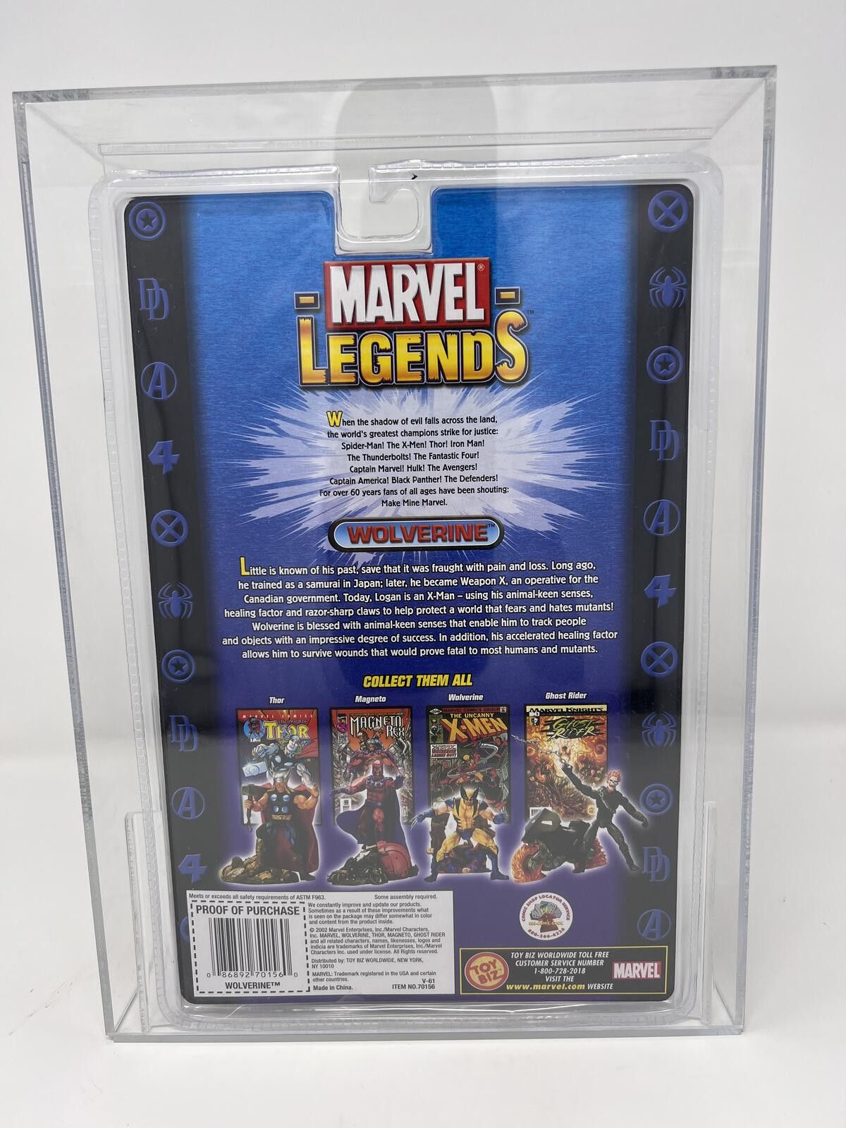 Other Wolverine Unmasked AFA 85 Marvel Legends graded ToyBiz Size ONE SIZE - 2 Thumbnail