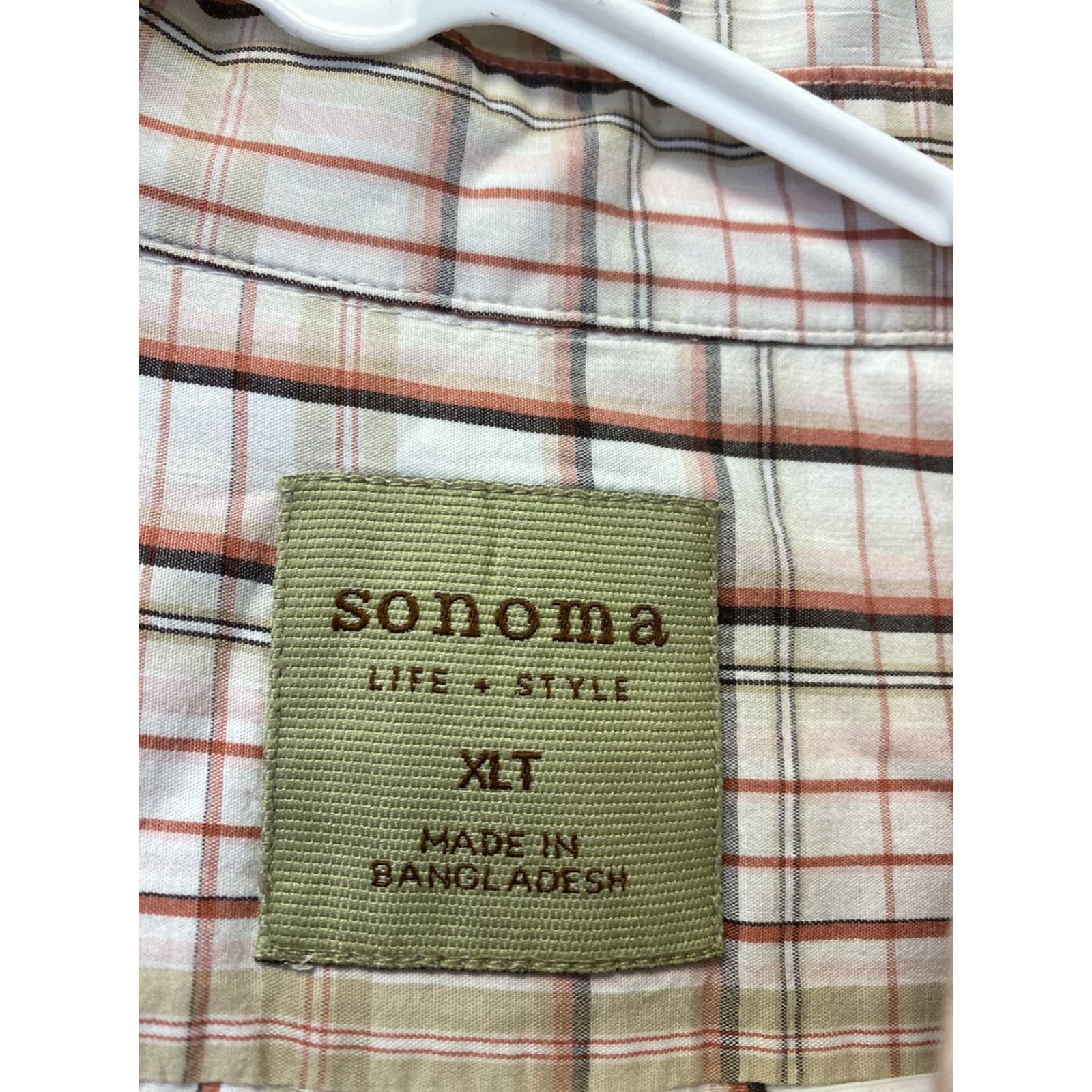 Alife Sonoma Life & Style Mens XLT Plaid Short Sleeve Shirt Brown/ 96-23 Size US XL / EU 56 / 4 - 3 Thumbnail