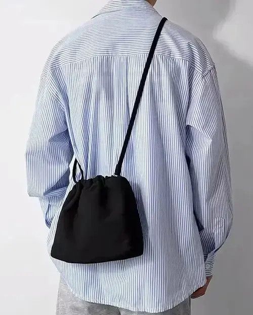 Fashion Y2K Crossbody Bucket Bag Pouch Bag in Black, Men's