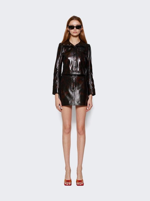 Courreges o1mle0824 Tortoise Vinyl Mini Skirt in Multicolor Size 25" / US 0 / IT 36 - 4 Thumbnail