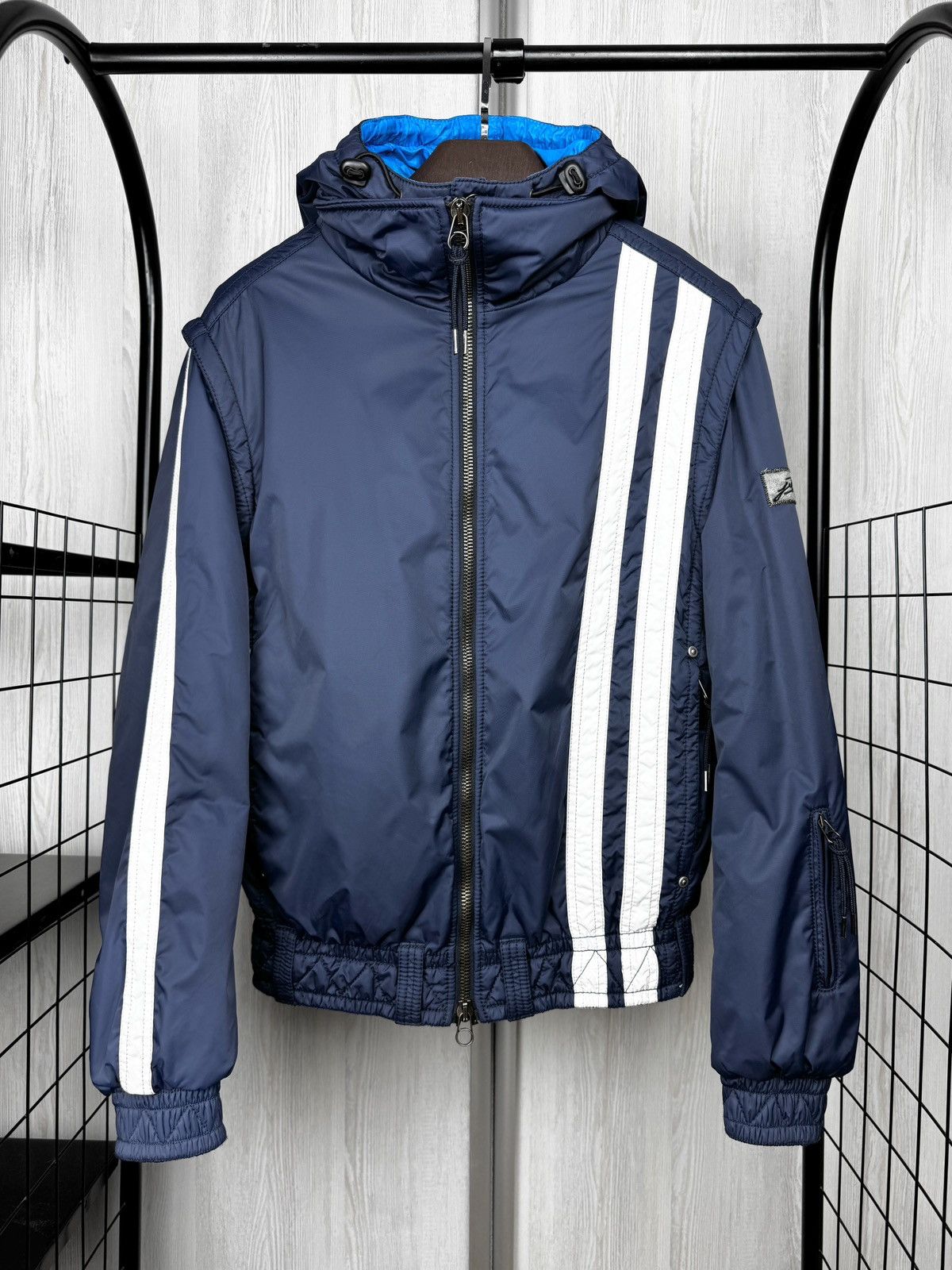 JET SET Jet Set Blue Nylon striped insulated ski jacket Italy sz 2 Size US M / EU 48-50 / 2 - 2 Thumbnail