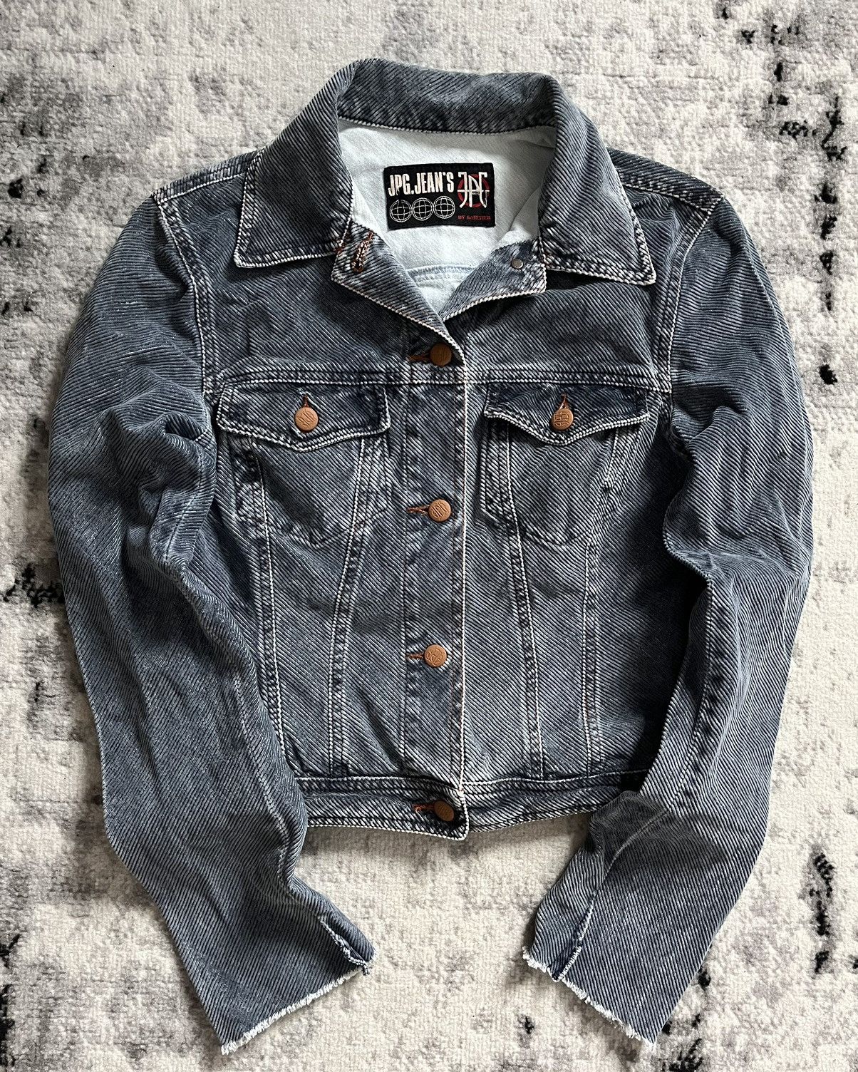 image of Archival Clothing x Jean Paul Gaultier Velvet Grey Industry Jacket, Women's (Size Small)