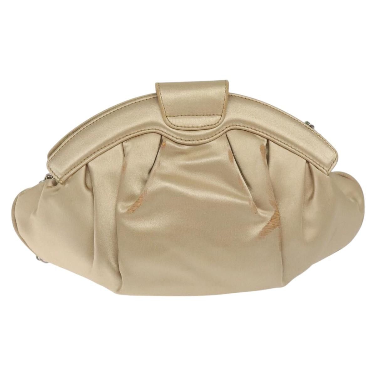 Salvatore Ferragamo Salvatore Ferragamo Gancini Chain Shoulder Bag Satin Beige Size ONE SIZE - 2 Thumbnail