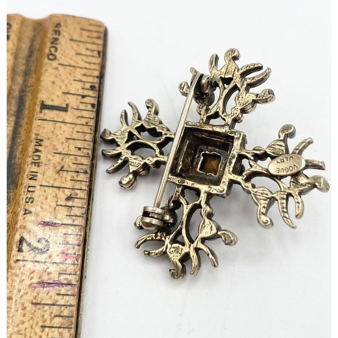 Vogue Vintage Vogue Jlry Maltese Cross Rhinestone Glass Brooch Pin Size ONE SIZE - 5 Thumbnail