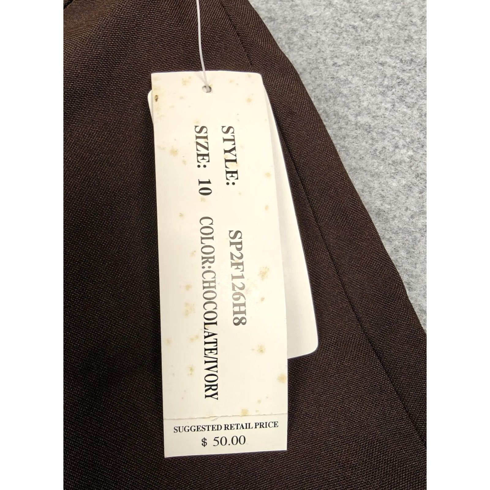 Vintage Larry Levine Pants Womens 10 Brown Twill Stretch Dress Studded Ankle Career New Size 32" / US 10 / IT 46 - 2 Thumbnail