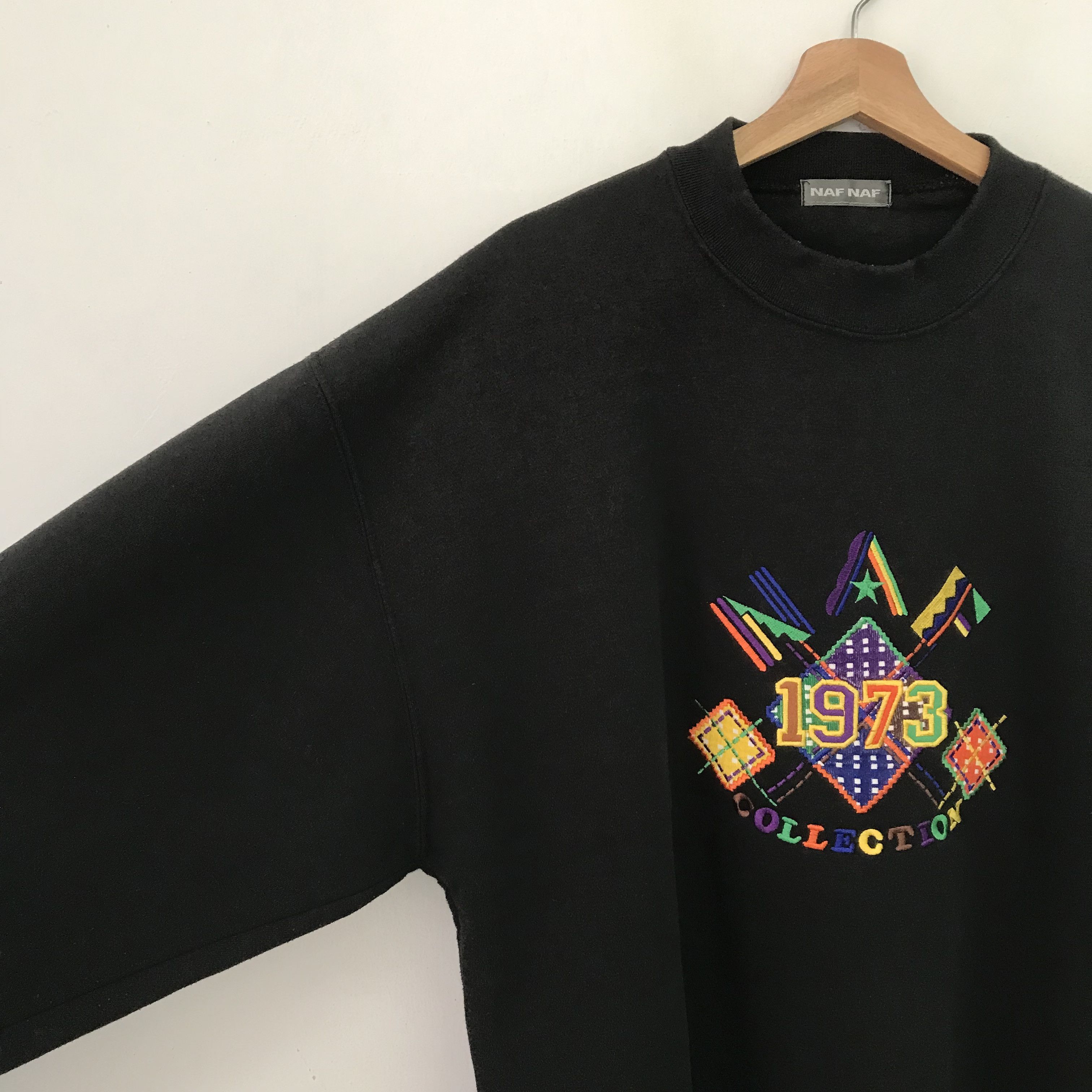 Vintage Vintage Naf Naf Collection Black Sweatshirt - 145 Size US XL / EU 56 / 4 - 4 Thumbnail
