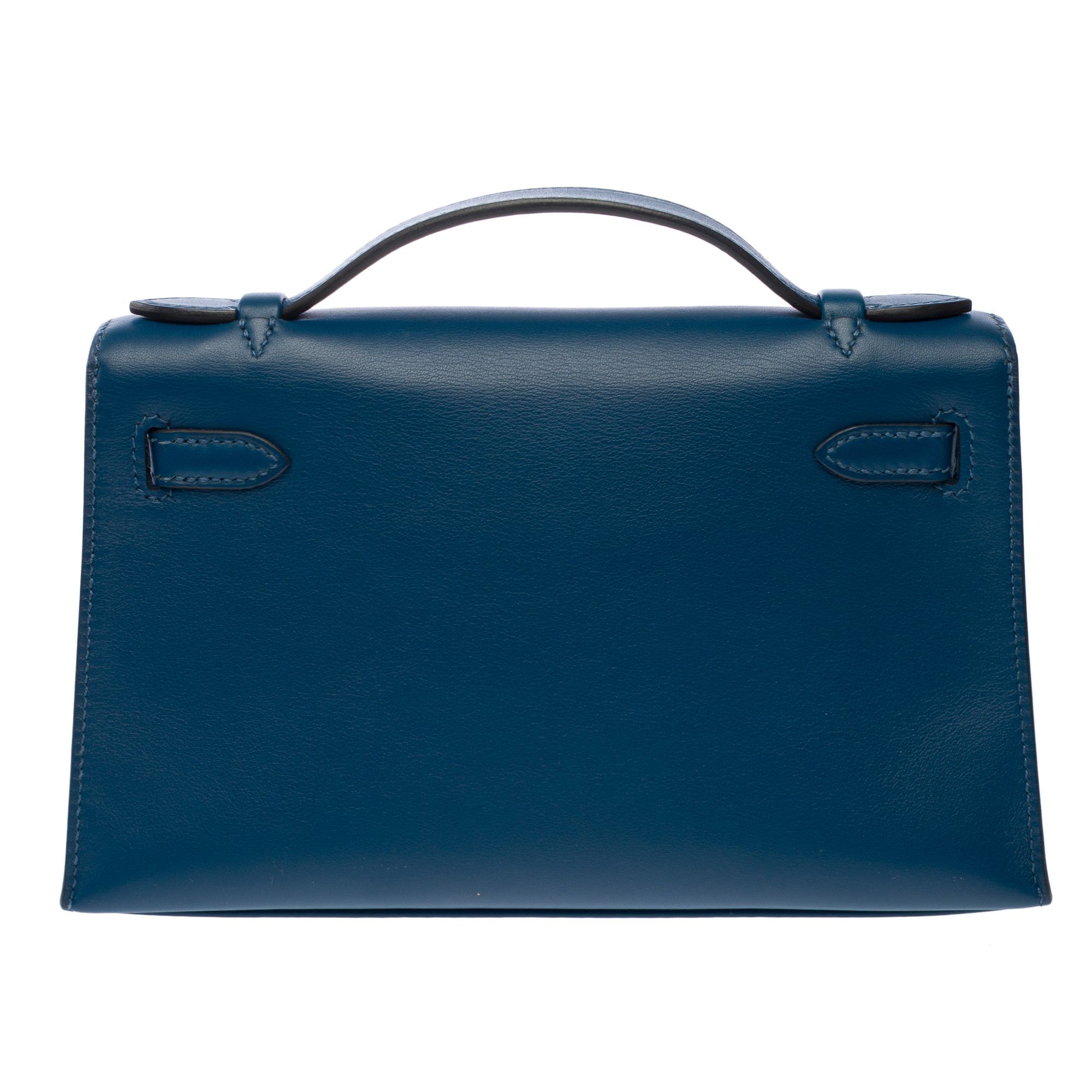 Hermes HERMES Kelly Mini in Blue Leather Size ONE SIZE - 4 Thumbnail