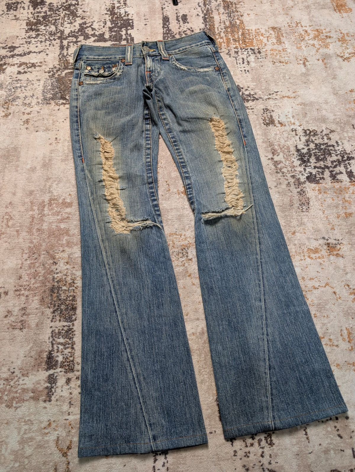 True Religion True Legion Distress Bootcut Denim Size US 31 - 3 Thumbnail