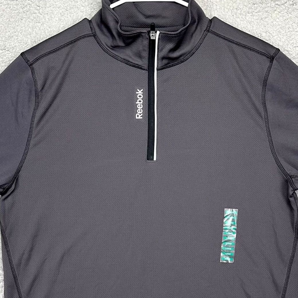 Reebok Reebok Shirt Mens Large Grey Quarter Zip Pullover Activewear Long Sleeve NEW Size US L / EU 52-54 / 3 - 2 Thumbnail