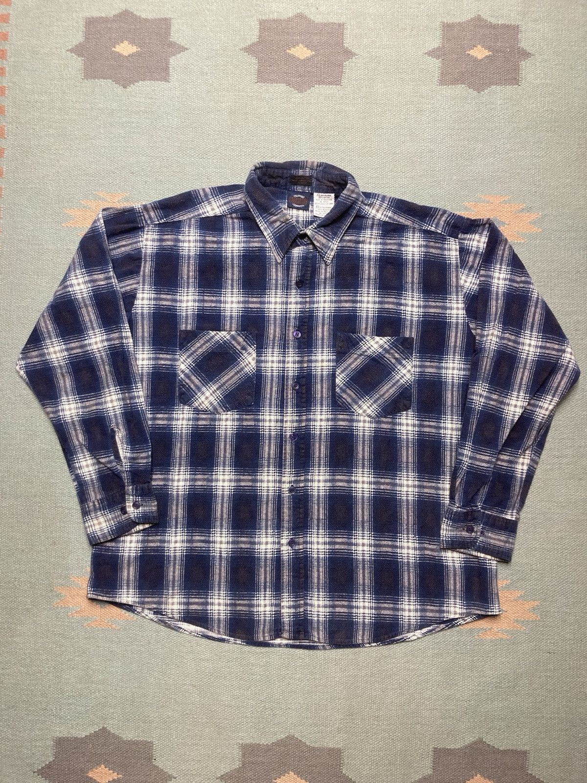 Vintage Vintage 90s flannel shirt brushed cotton soft plaid men’s XL Size US XL / EU 56 / 4 - 1 Thumbnail