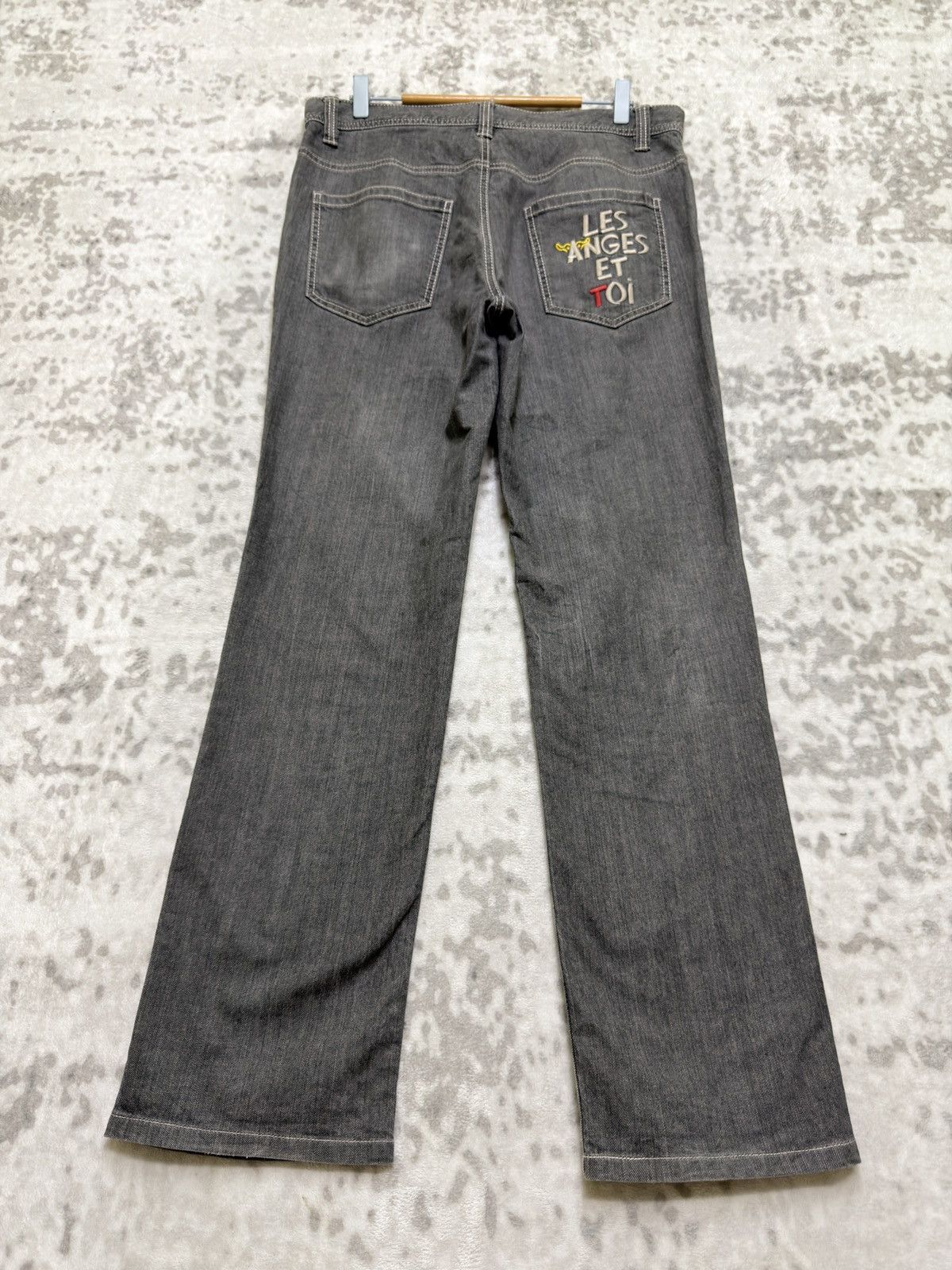 Jean Charles De Castelbajac Castelbajac Embroidered Back Pocket Denim Y2K Straight Fit Size US 33 - 1 Thumbnail