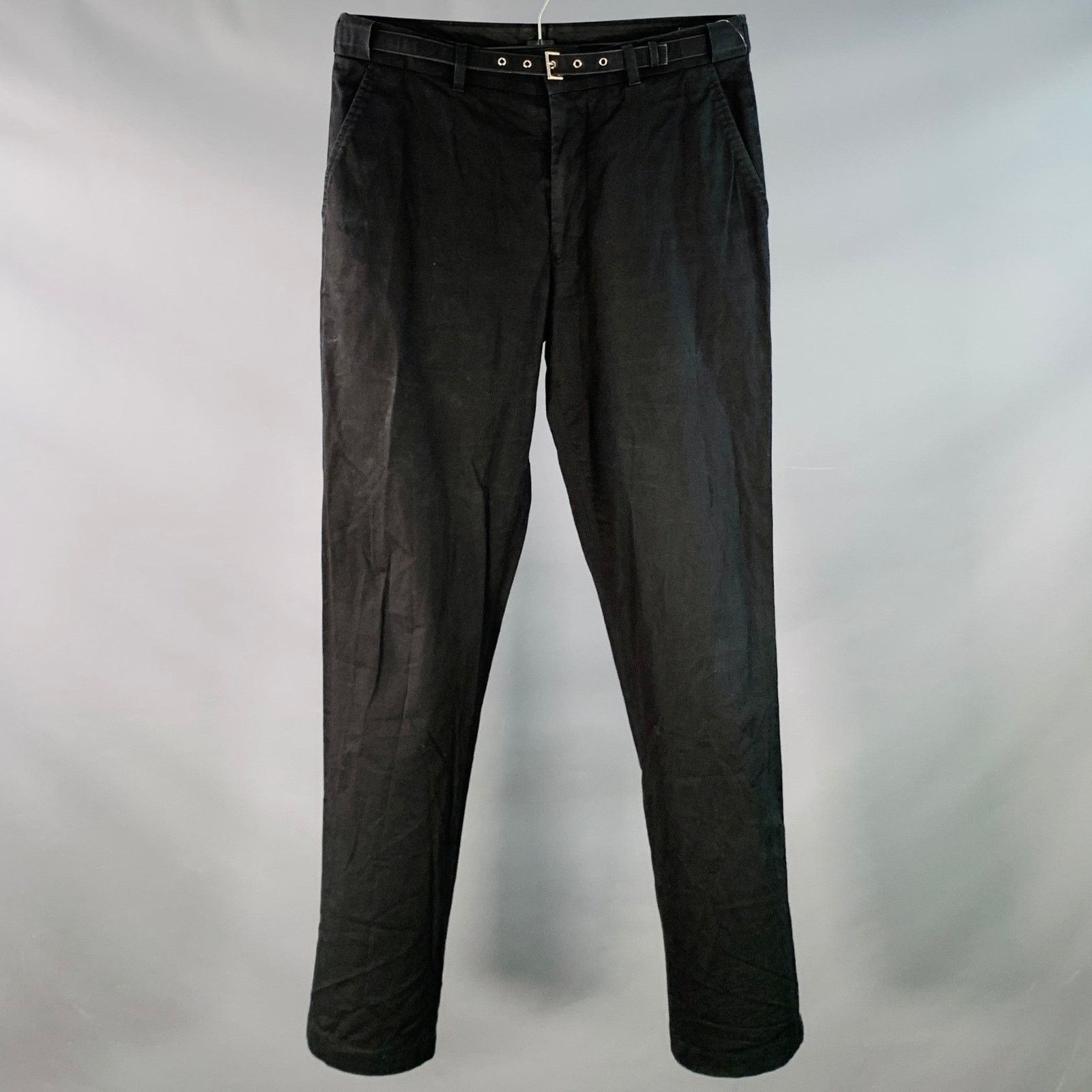 John Bartlett Size 30 Black Cotton Blend Belted Harness Casual Pants Size US 30 / EU 46 - 1 Thumbnail