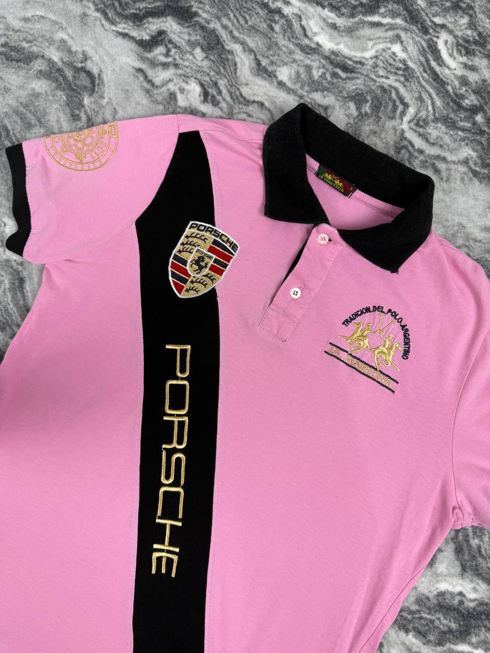 La Martina Vintage La Martina Porshe Polo Shirt Racing Men Size S Pink Size US S / EU 44-46 / 1 - 2 Thumbnail