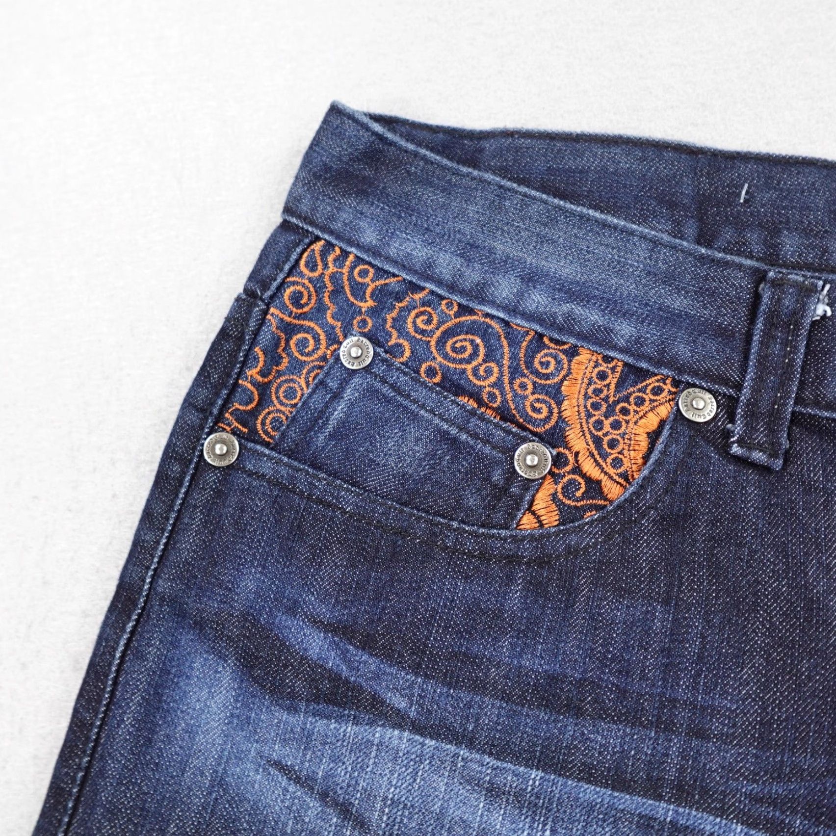 Denime Vintage Sacred Cult Shorts Men 40 Paisley Embroidered Baggy Denim Jorts Y2K Size US 40 / EU 56 - 3 Thumbnail
