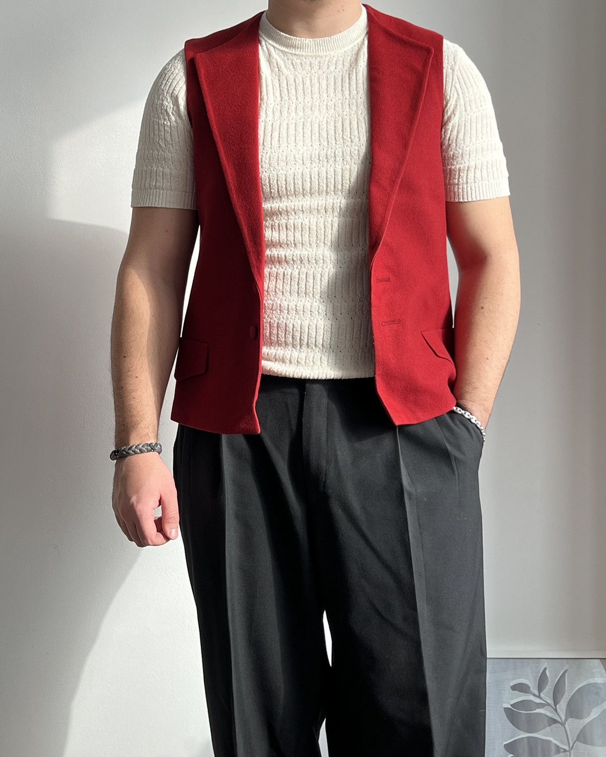 Jean Paul Gaultier Vintage 80s Jean Paul Gaultier Wool Waiters Vest Size US L / EU 52-54 / 3 - 2 Thumbnail