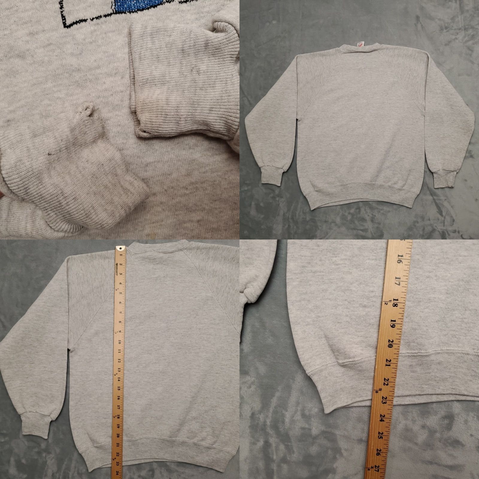 Jerzees VINTAGE Jerzees Sweatshirt Mens M Embroidered Art Graphic Pullover Made in USA Gray Crew Neck 90s USA Flower Mens Size US M / EU 48-50 / 2 - 8 Thumbnail