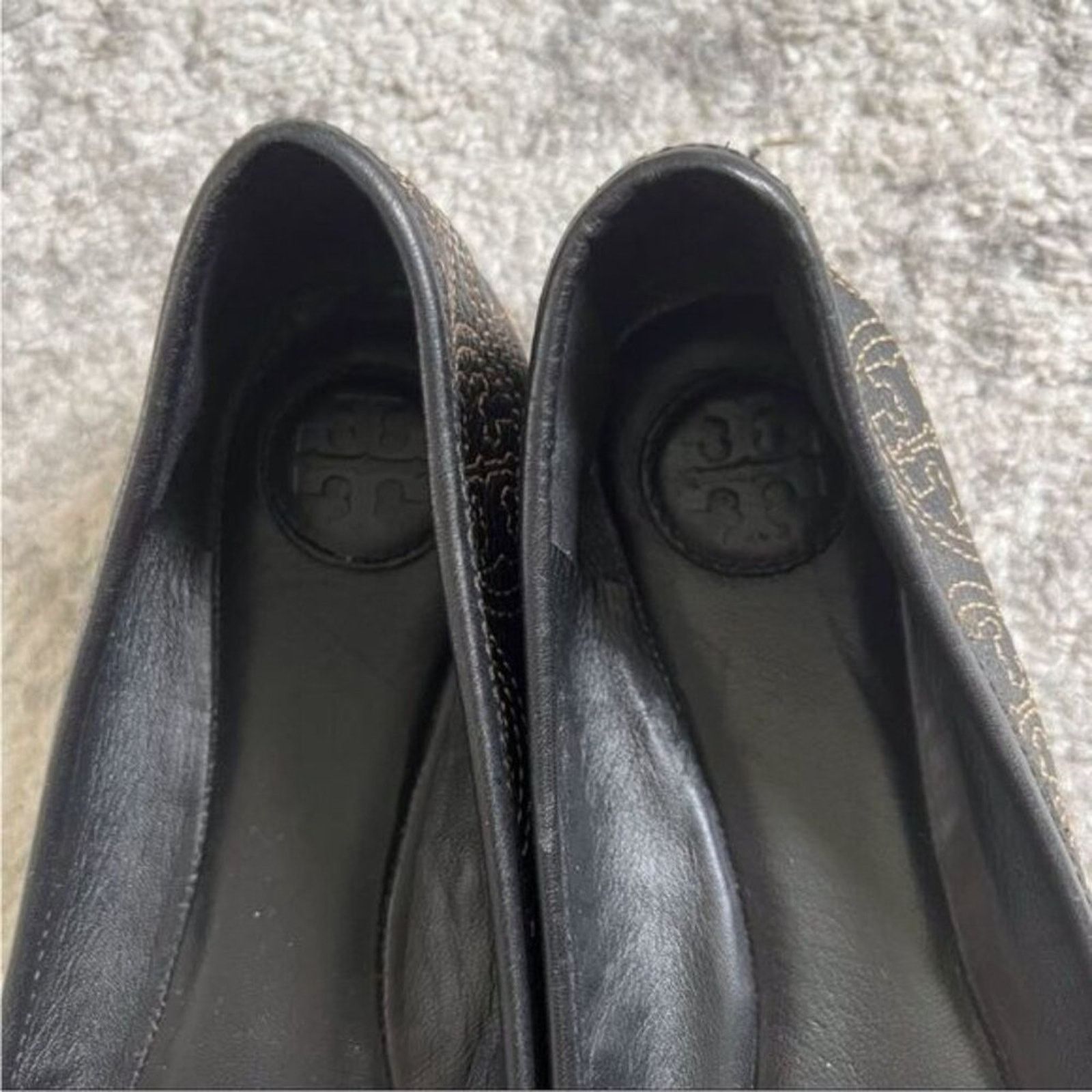 Tory Burch Tory Burch Flats Black Cream 6.5 Leather Sole Leather Upper Size US 6.5 / IT 36.5 - 12 Thumbnail