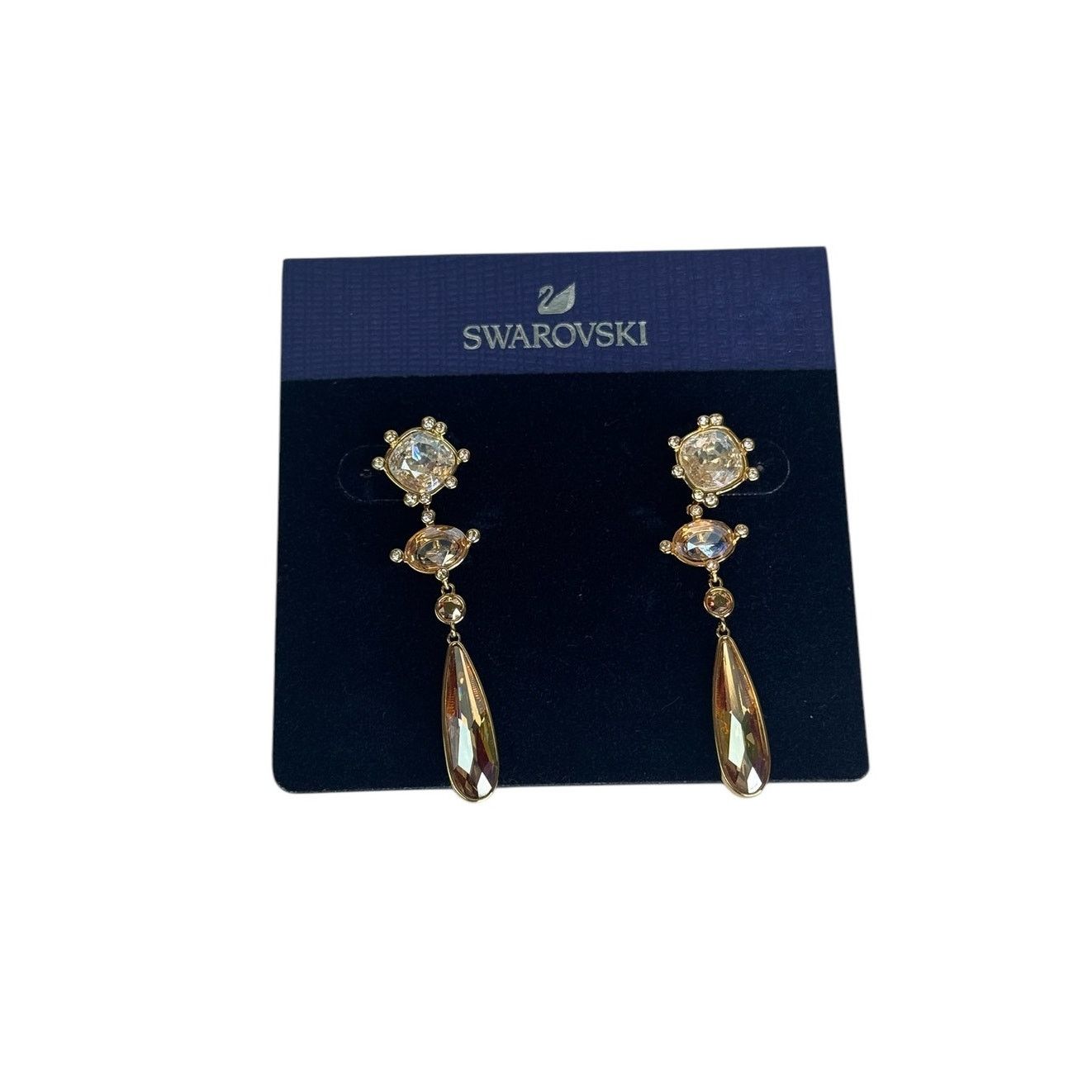 Swarovski Swarovski Olive Pierced Earrings, Gold Plating New Size ONE SIZE - 2 Thumbnail