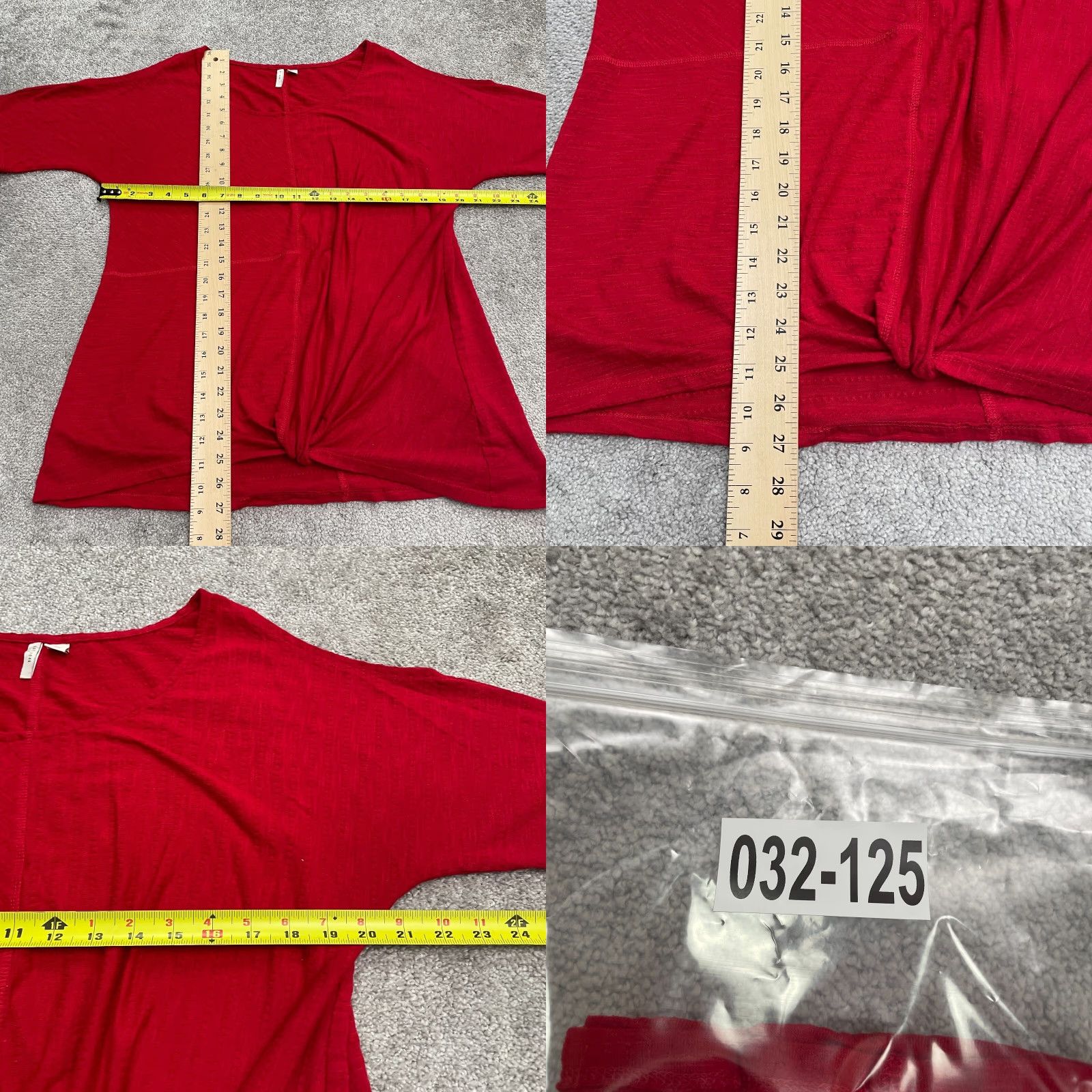 Vintage Cato Blouse Shirt Women L Red Short Sleeve Cold Shoulder Knotted Front Knit Polyester Blend Basic Size L / US 10 / IT 46 - 8 Thumbnail