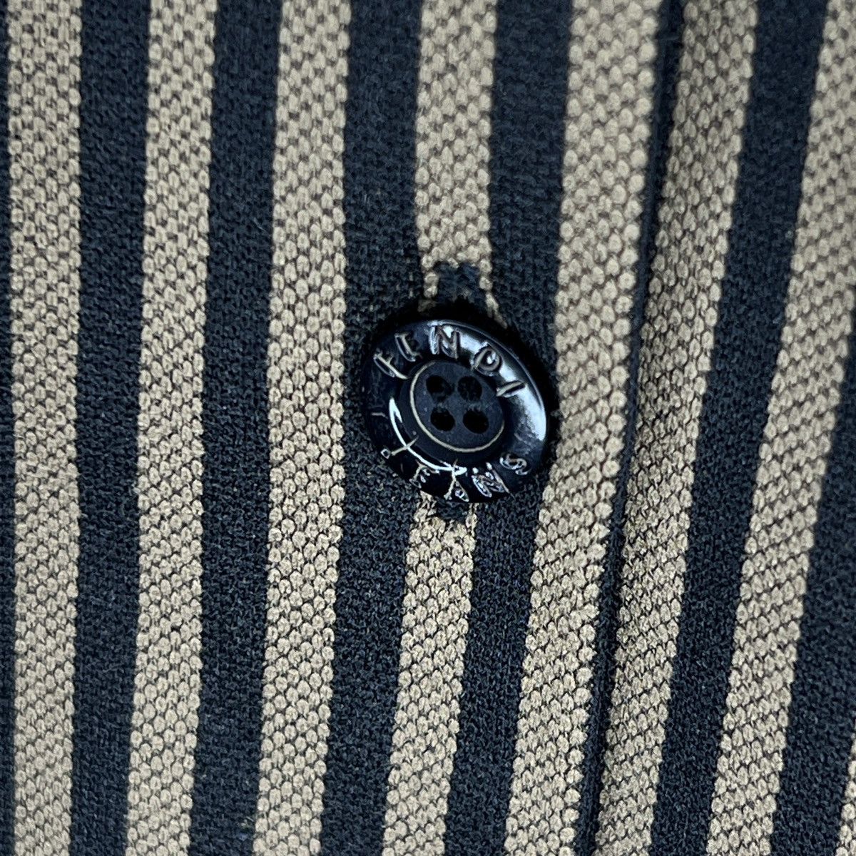 Fendi Fendi Monogram Zucca Striped Shirt Button Up Brown Black Size M / US 6-8 / IT 42-44 - 6 Thumbnail