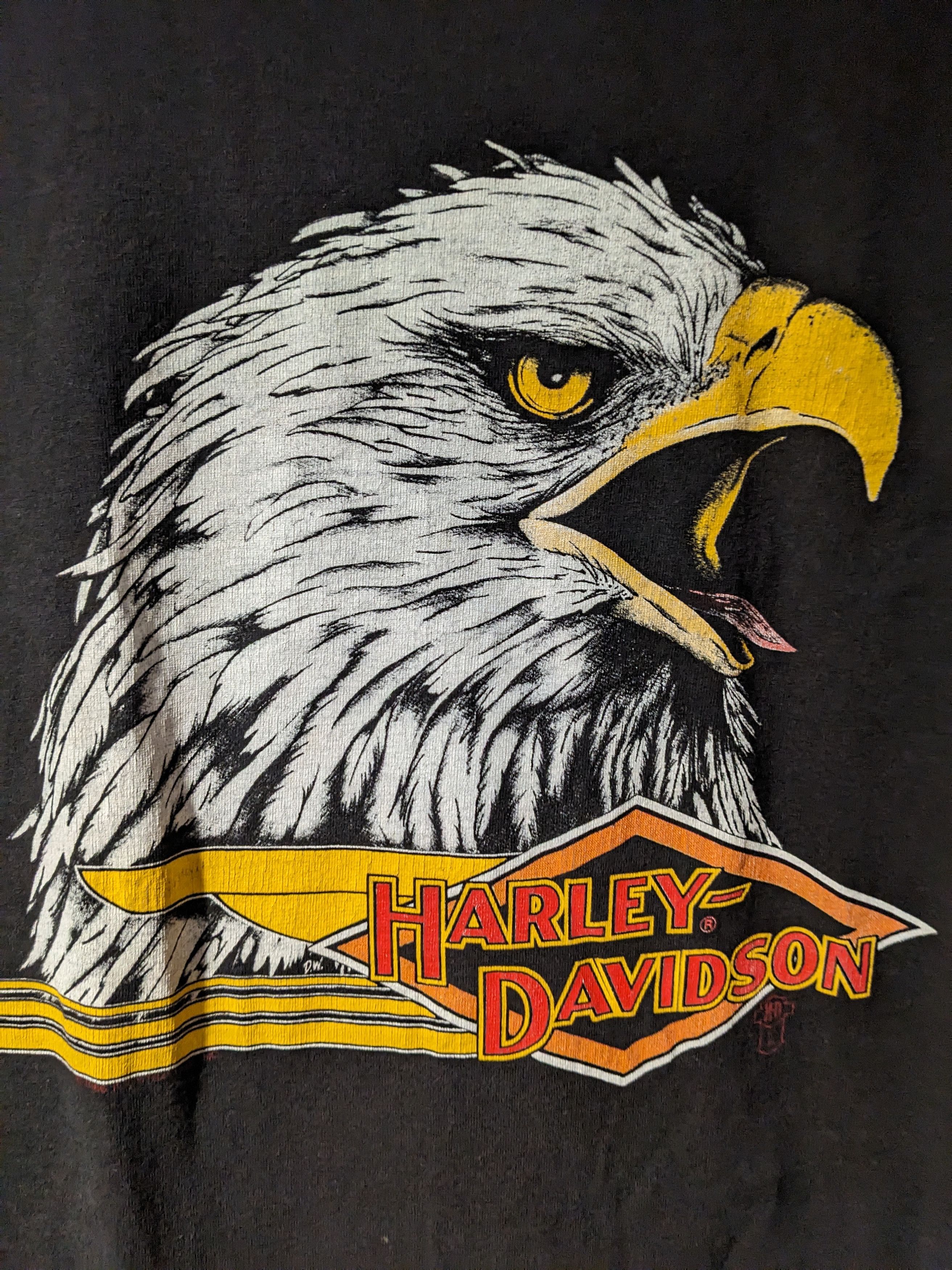 Harley Davidson Vintage 1986 Harley Davidson Bald Eagle Motorcycle T-Shirt Size US XXL / EU 58 / 5 - 2 Thumbnail