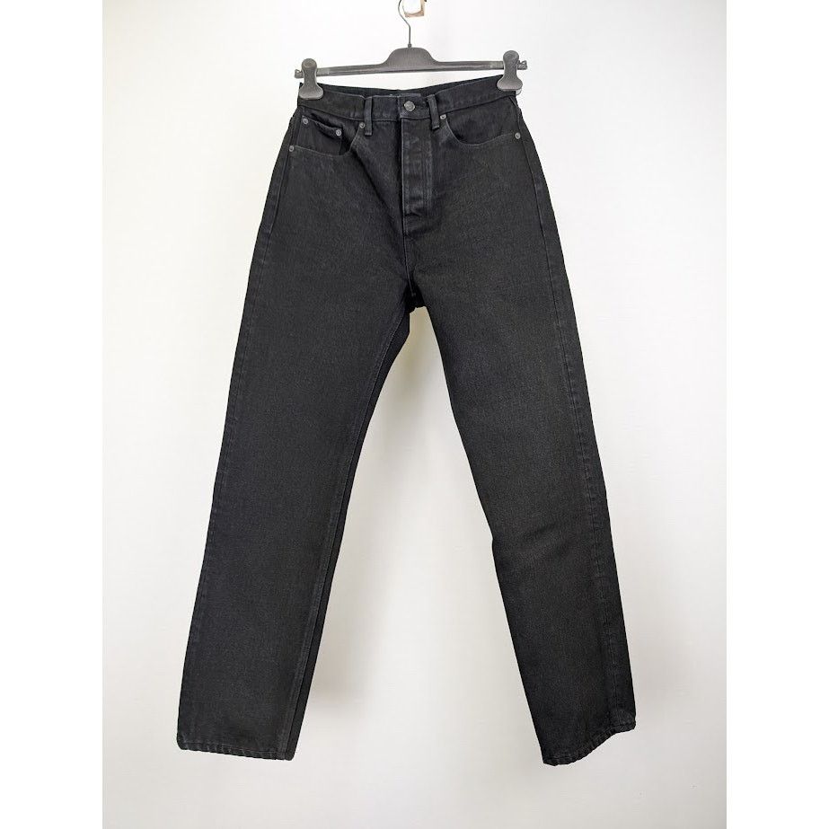 Balenciaga o1rshd1 Japanese Heavy Denim Pants in Pitch Black Size US 31 - 1 Thumbnail