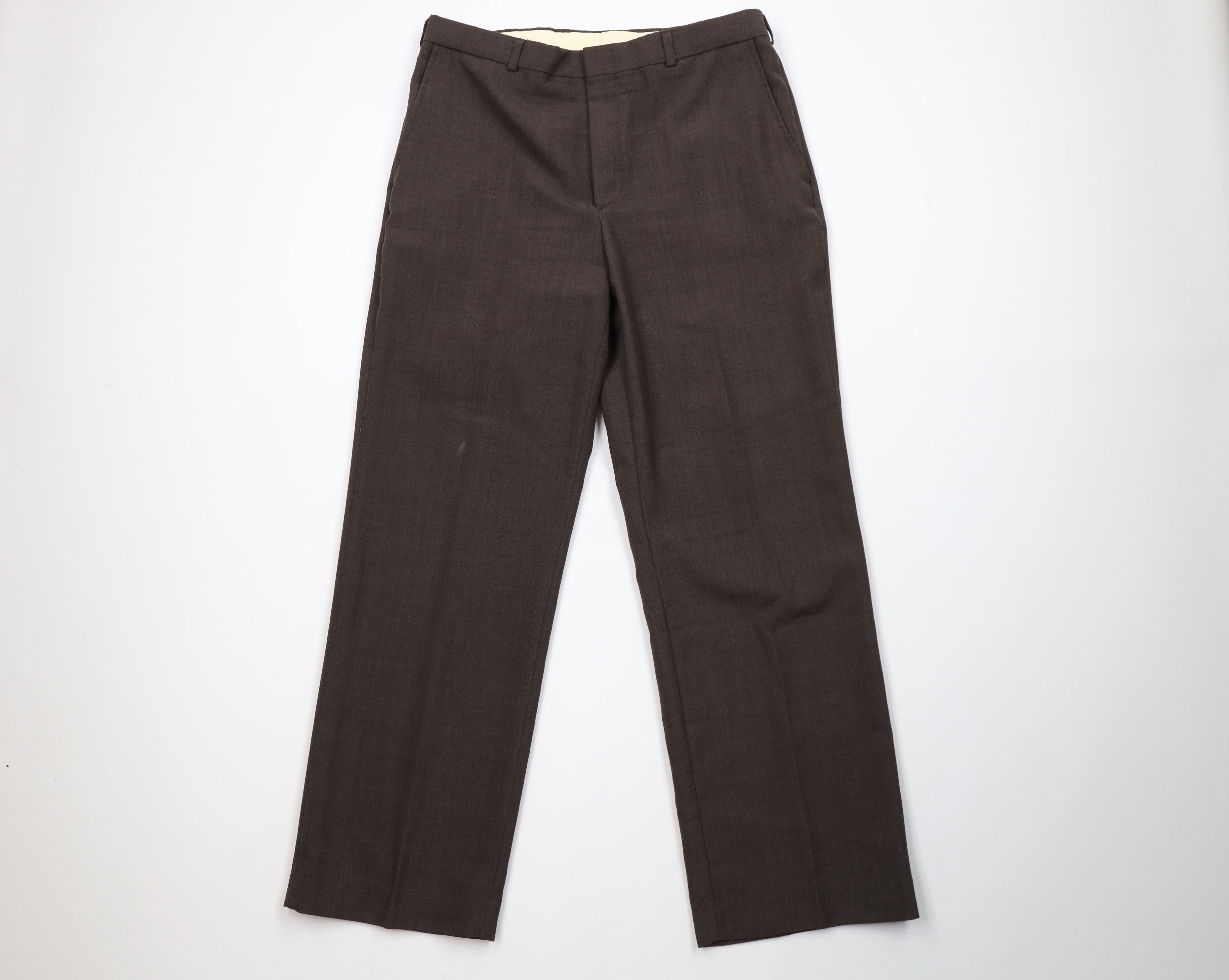 Vintage Vintage 70s Streetwear Knit Wide Leg Chino Pants Brown USA Size US 34 / EU 50 - 1 Thumbnail