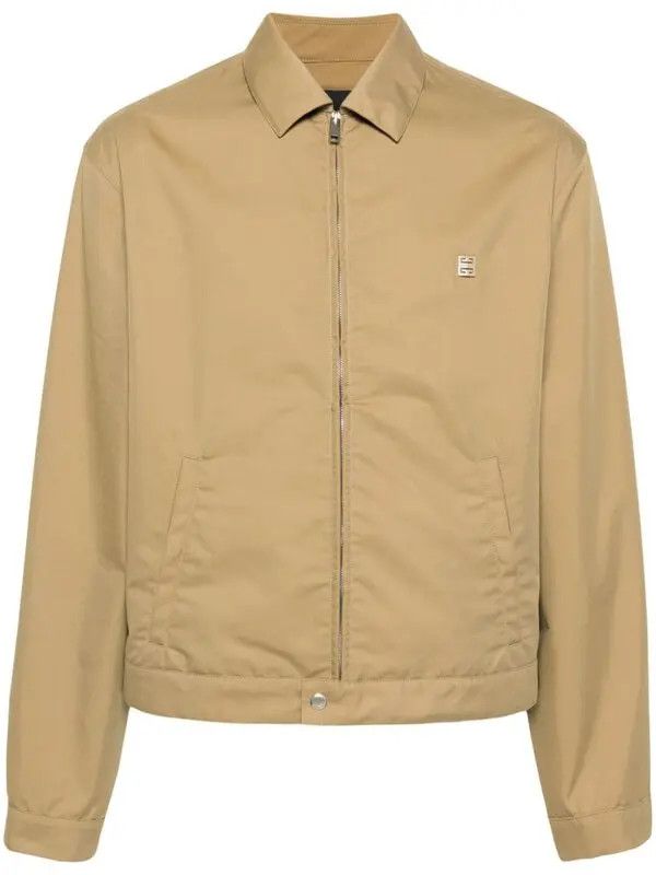 Givenchy o1srvl11e1225 4G-Detailed Cotton Jacket in Beige Size US XS / EU 42 / 0 - 1 Thumbnail