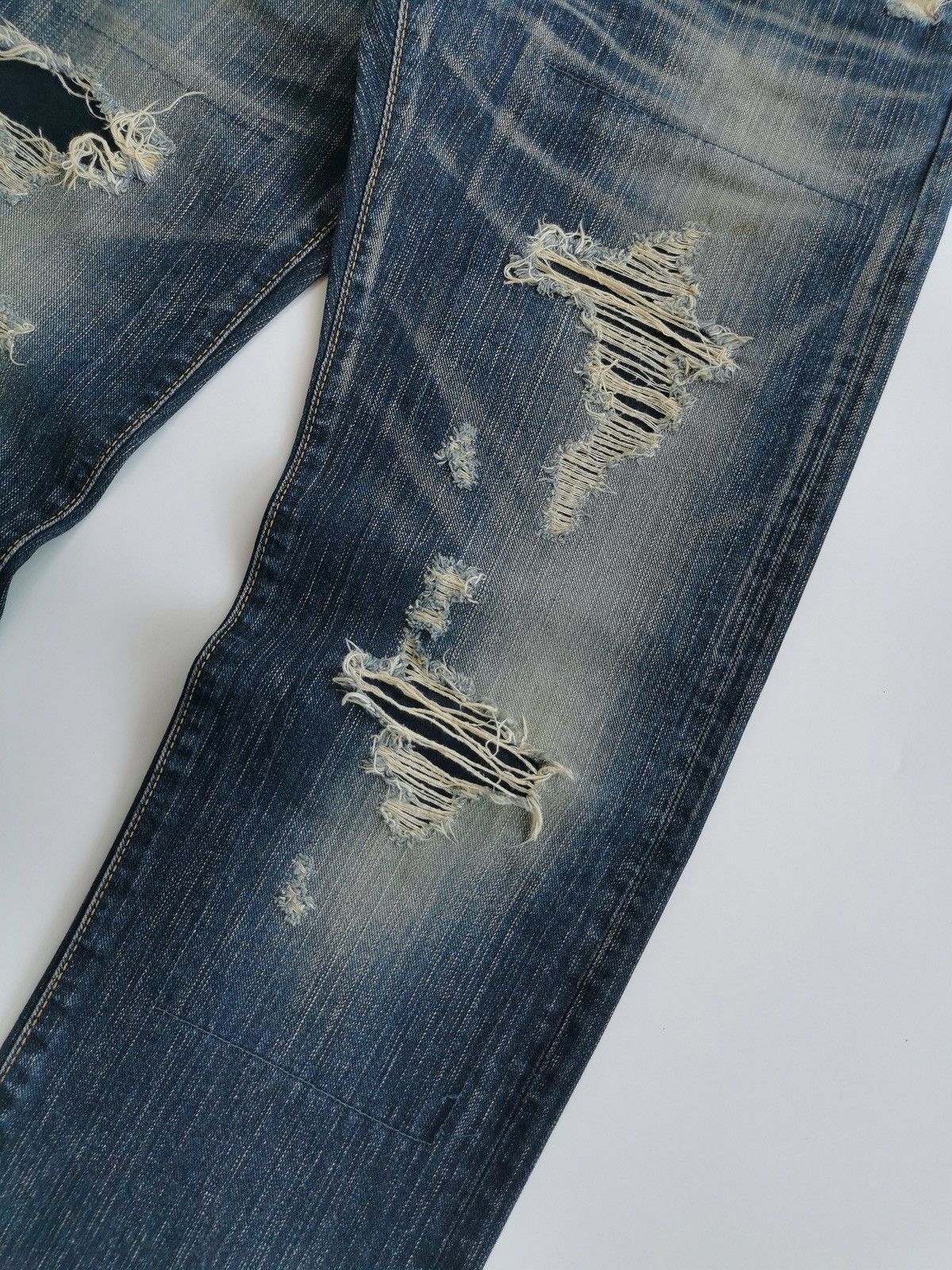 Edwin Edwin Extra Extreme 503RVS Patchwork Ripped Denim Jeans Size US 29 - 3 Thumbnail